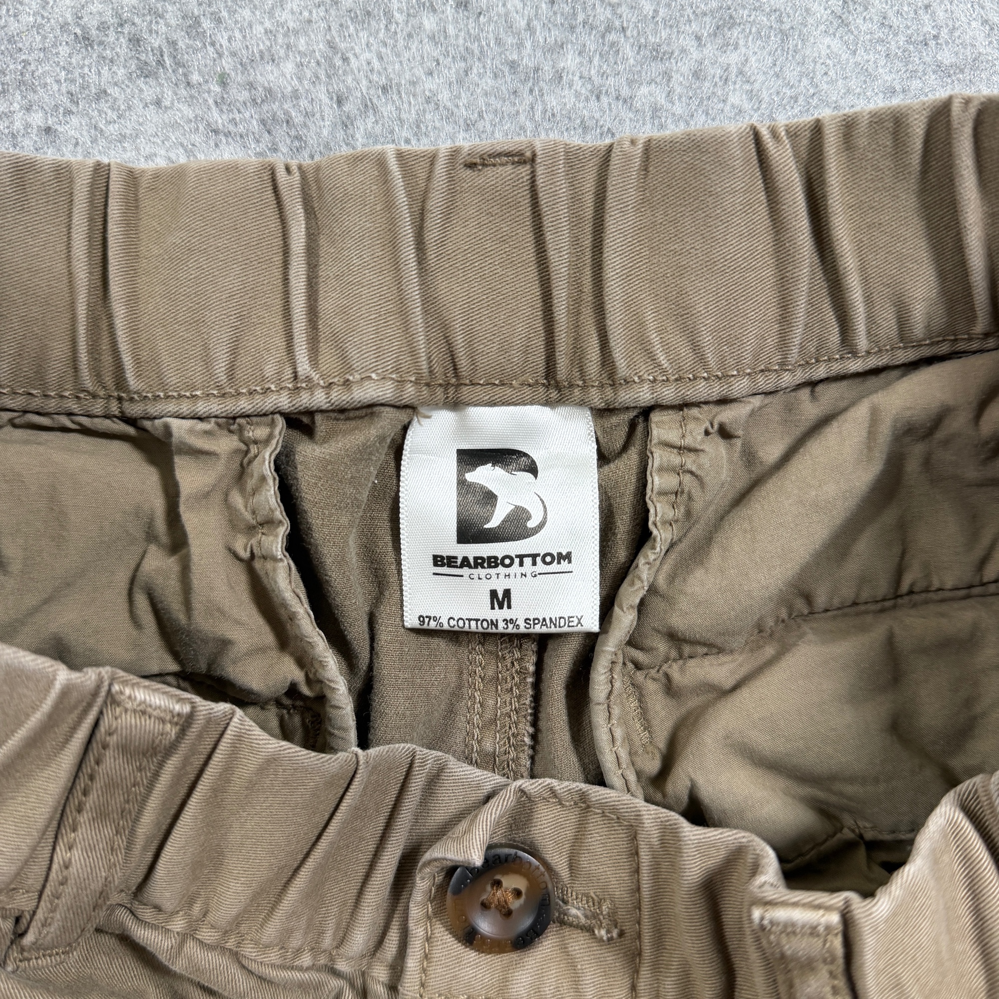 Bearbottom Joggers Mens M Khaki Stretch Cotton Drawstring Cuffed Athletic Pants thumbnail 3