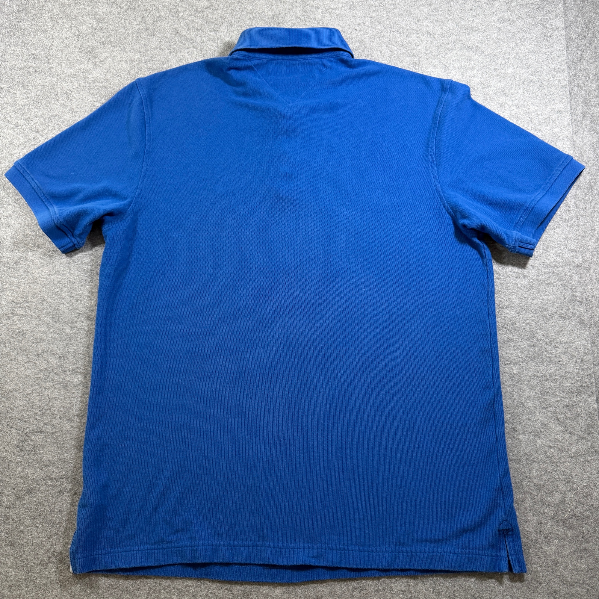 Tommy Hilfiger Polo Shirt Mens XL Blue Custom Fit Pique Cotton Flag Logo thumbnail 2