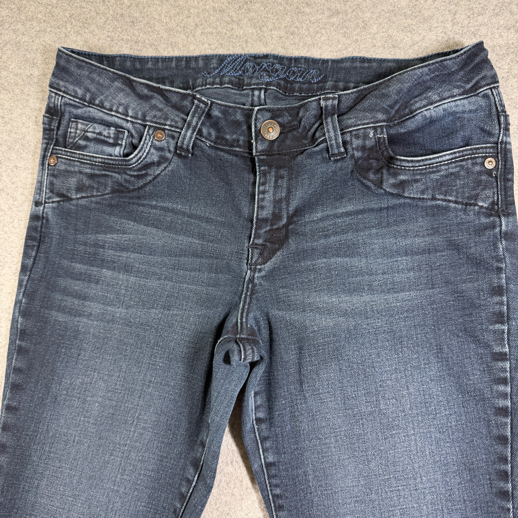 Delias Vintage Y2K Bootcut Jeans Womens 11/12S Dark Blue Denim Low Rise Faded thumbnail 3