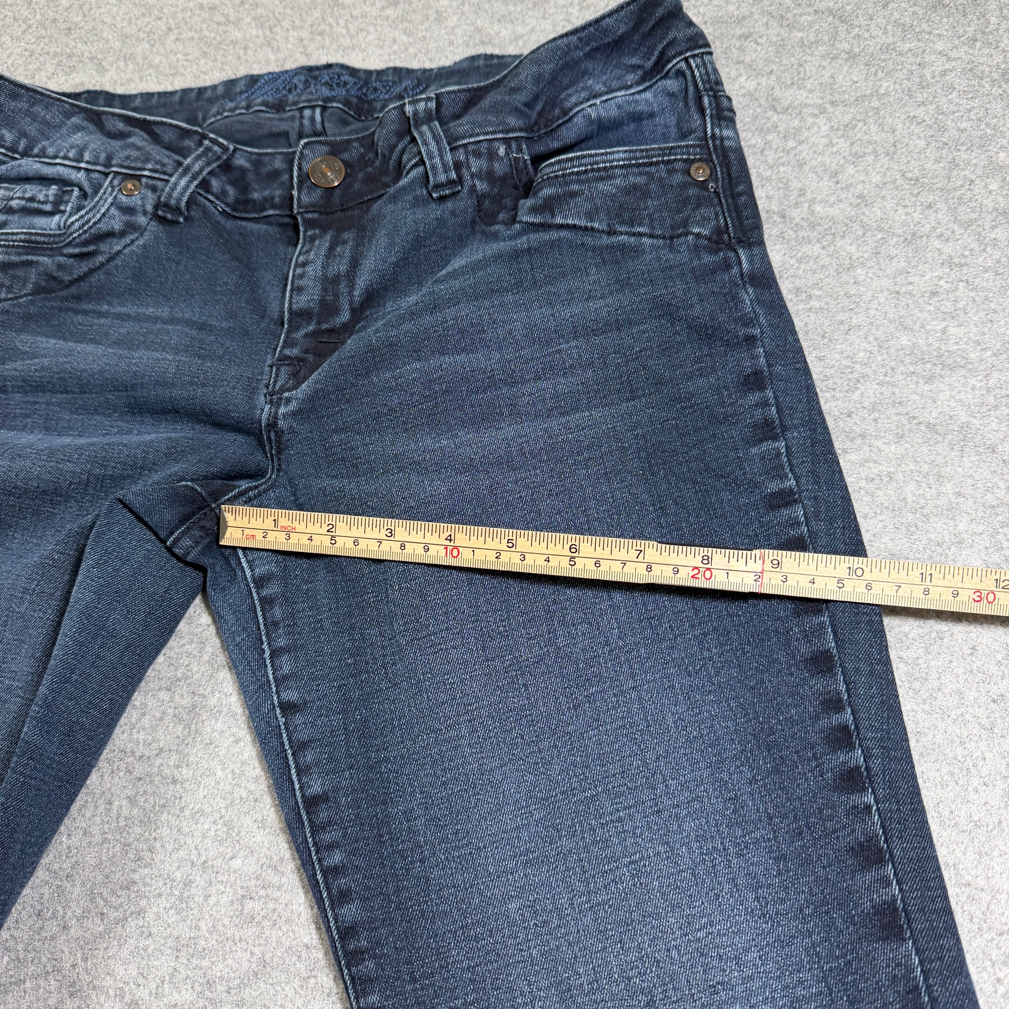 Delias Vintage Y2K Bootcut Jeans Womens 11/12S Dark Blue Denim Low Rise Faded thumbnail 8
