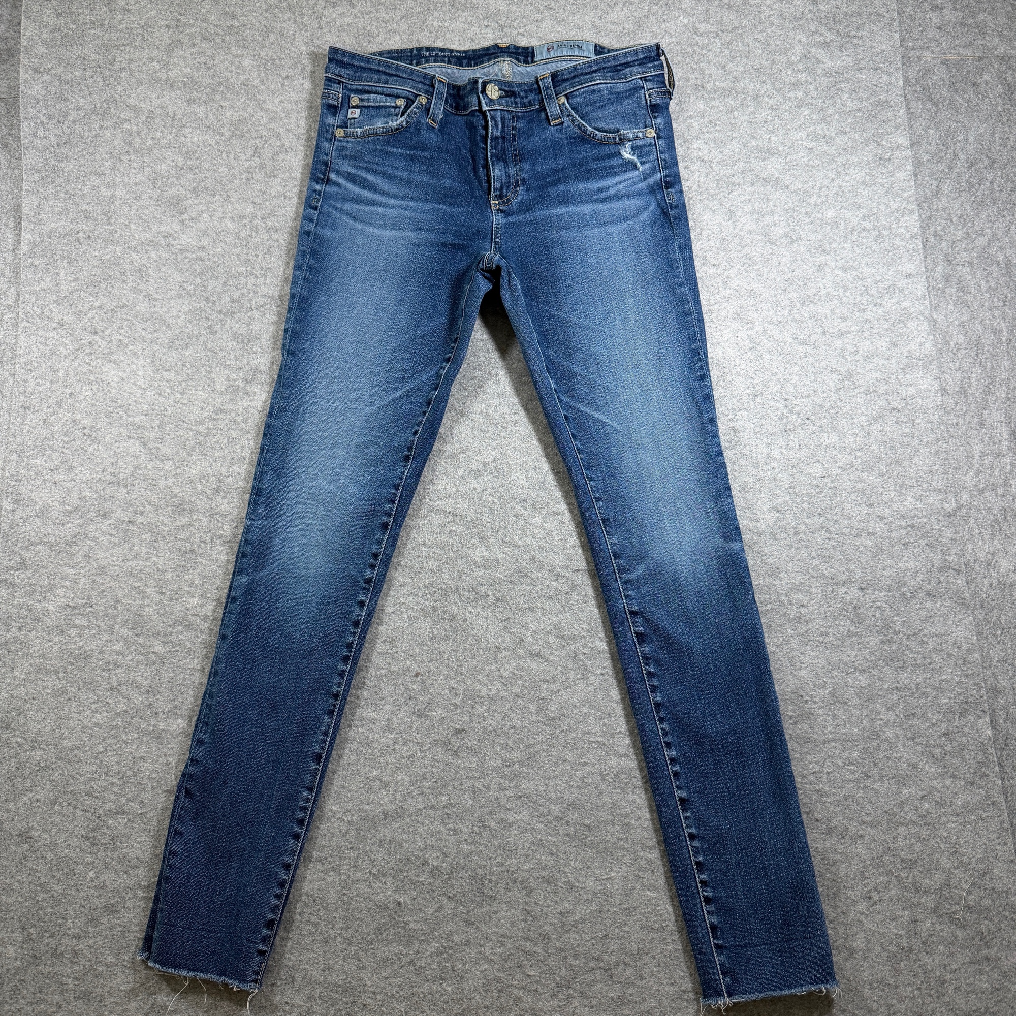 AG Adriano Goldschmied The Legging Ankle Jeans Womens 28 Blue Distressed Skinny