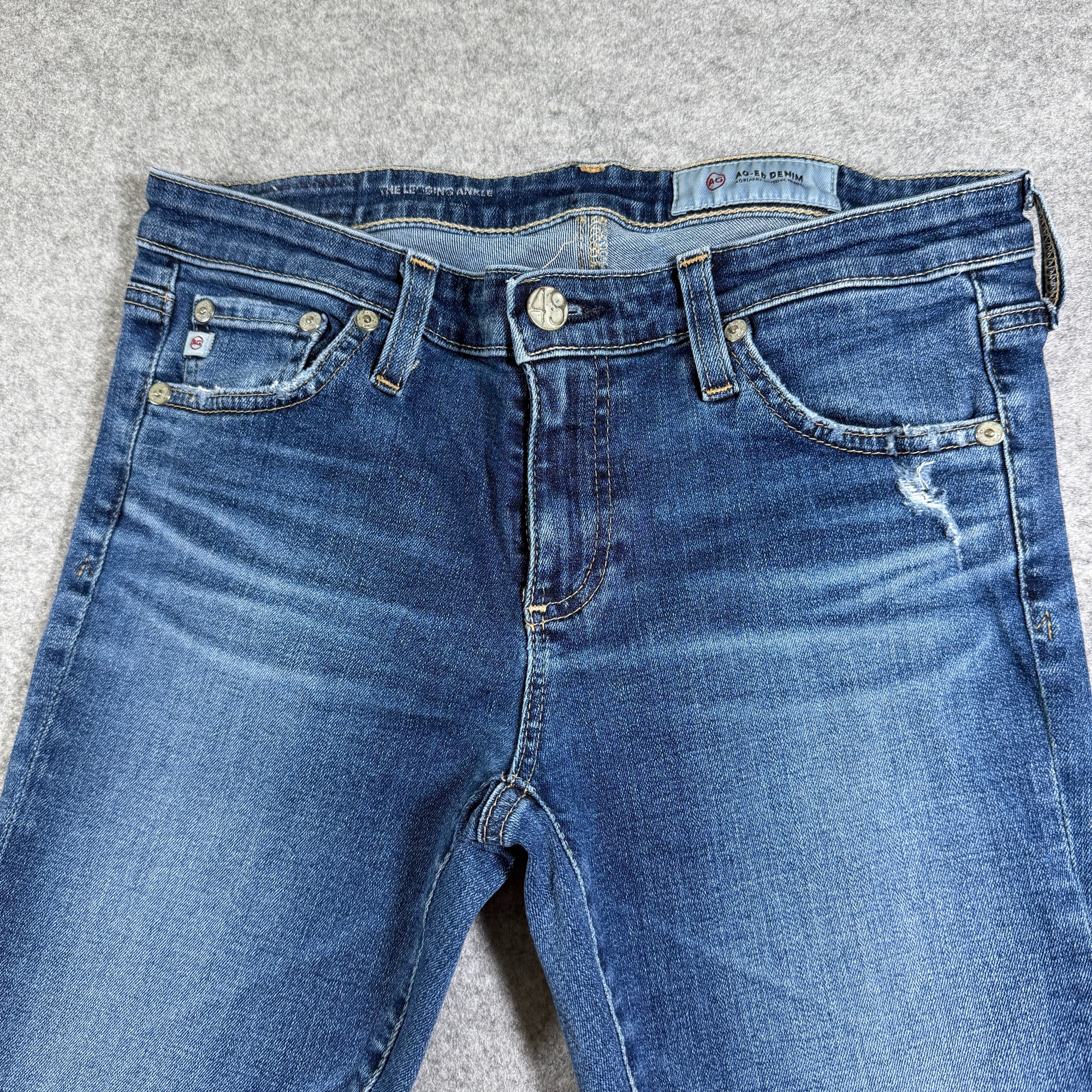 AG Adriano Goldschmied The Legging Ankle Jeans Womens 28 Blue Distressed Skinny thumbnail 3