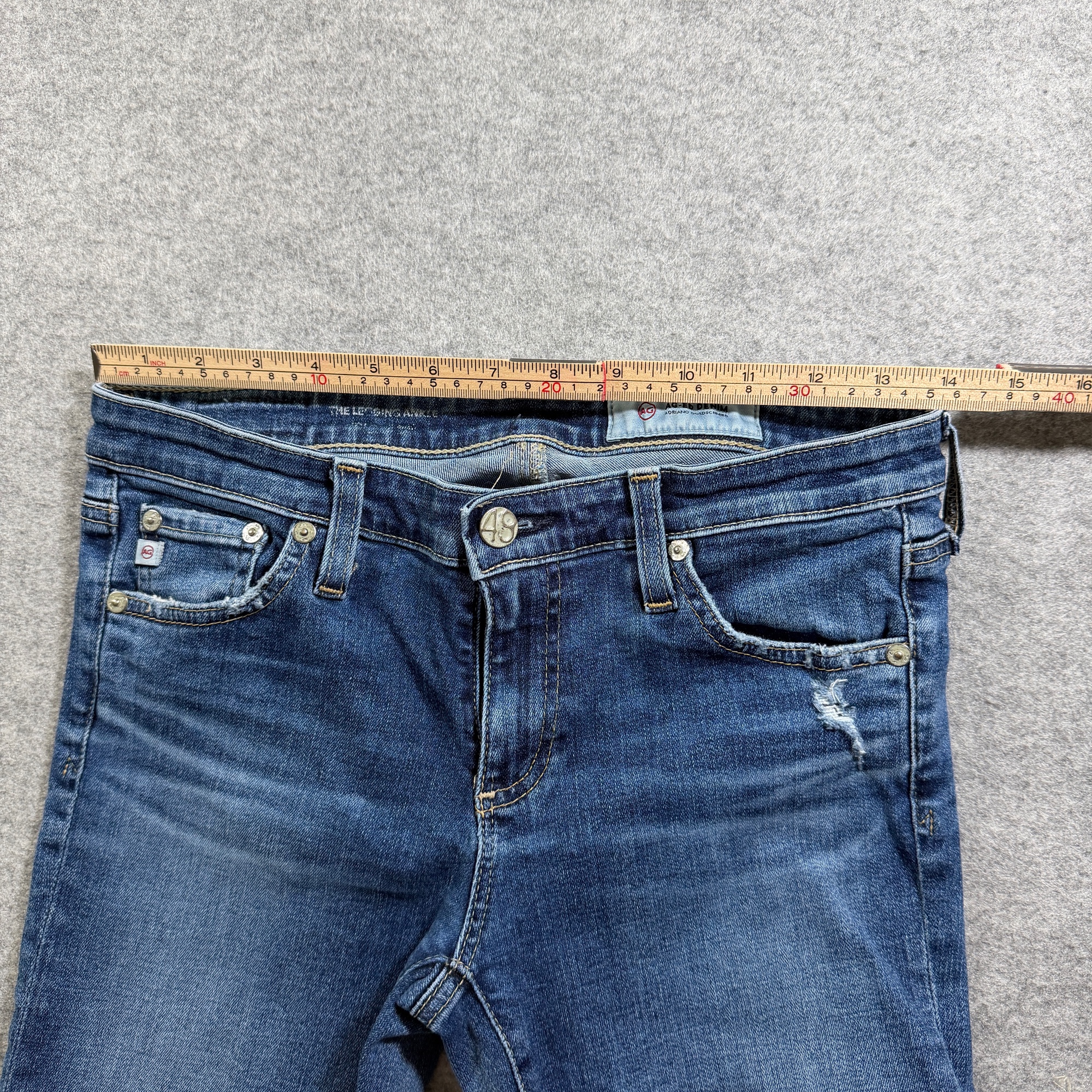 AG Adriano Goldschmied The Legging Ankle Jeans Womens 28 Blue Distressed Skinny thumbnail 6