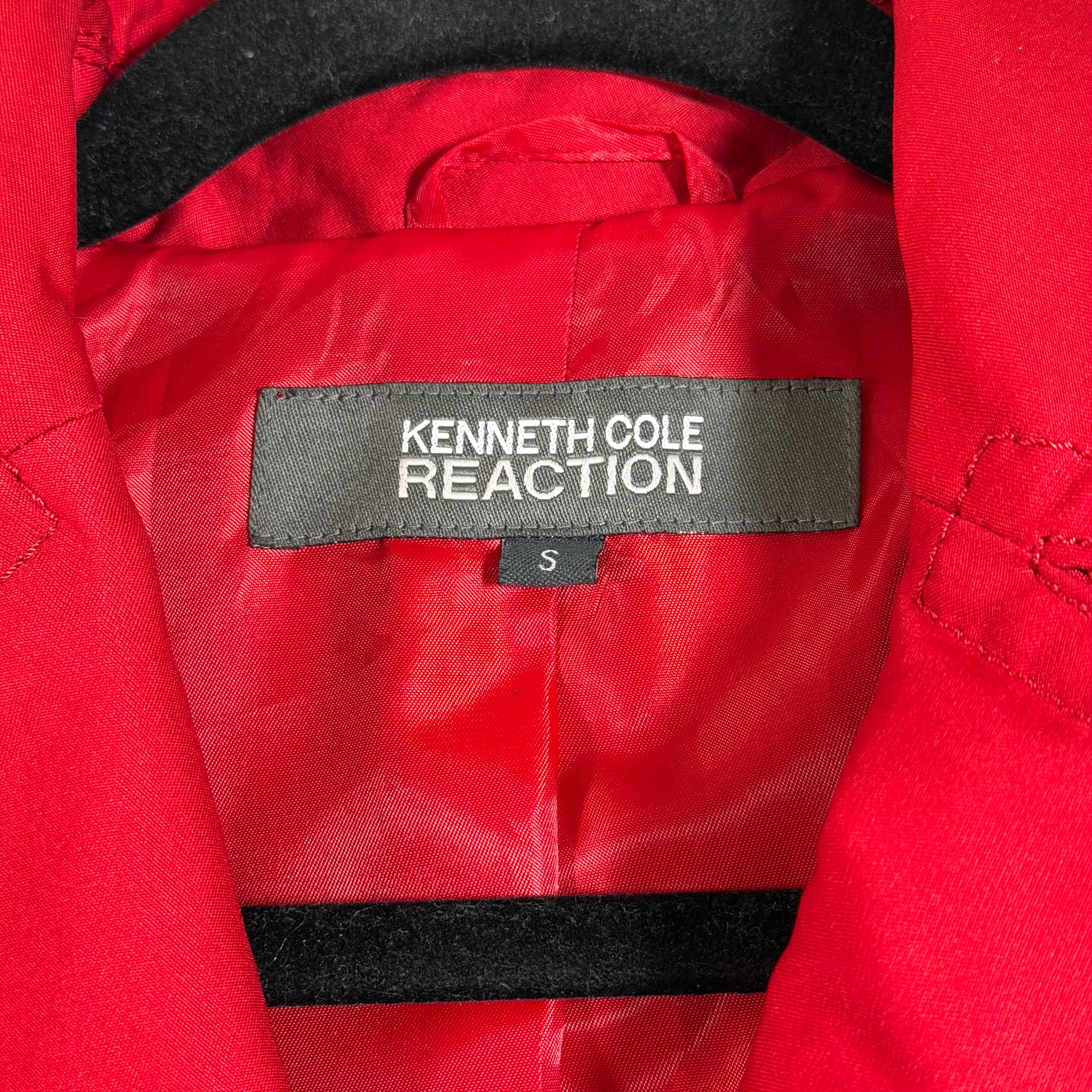 Kenneth Cole Reaction Trench Coat Womens S Bright Red Belted Long Dressy Chic thumbnail 3