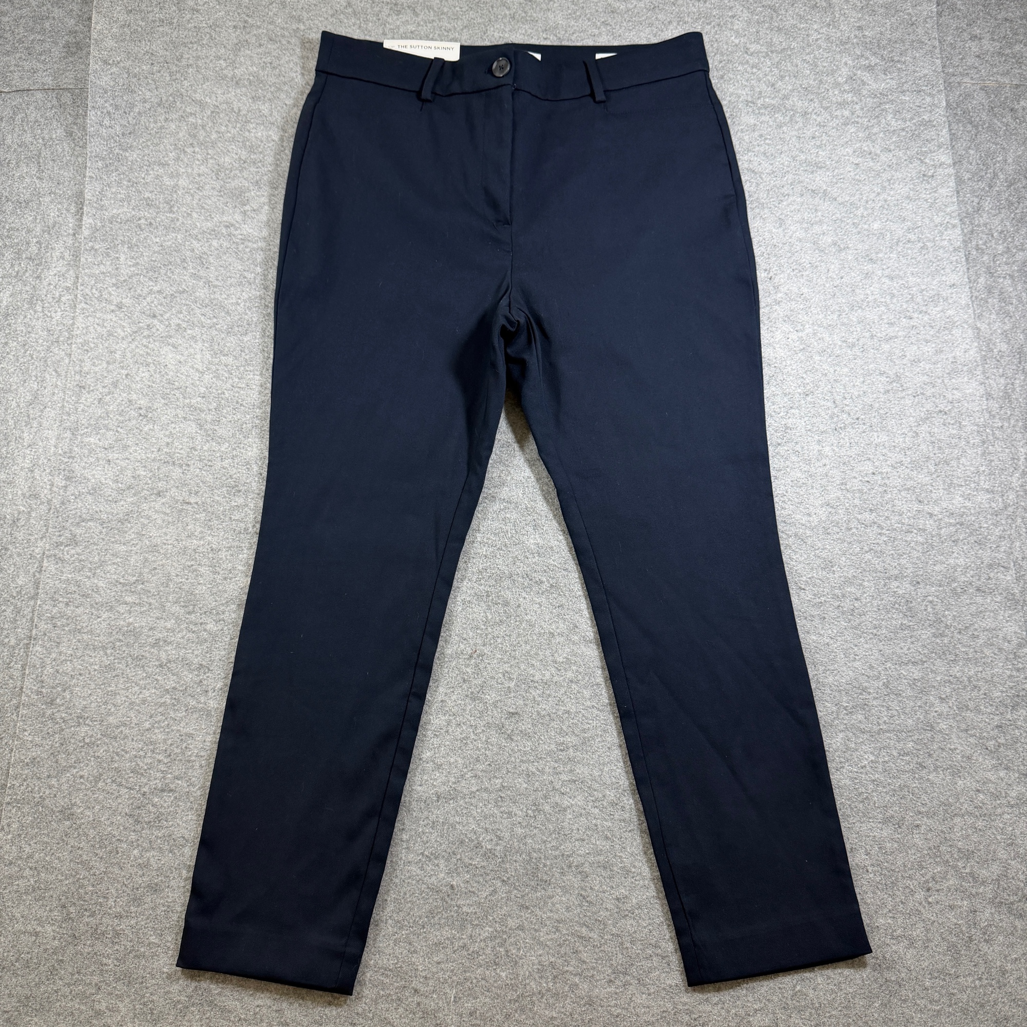 LOFT Sutton Skinny Pants Womens 12P Navy NWT Stretch Cotton Business Trousers