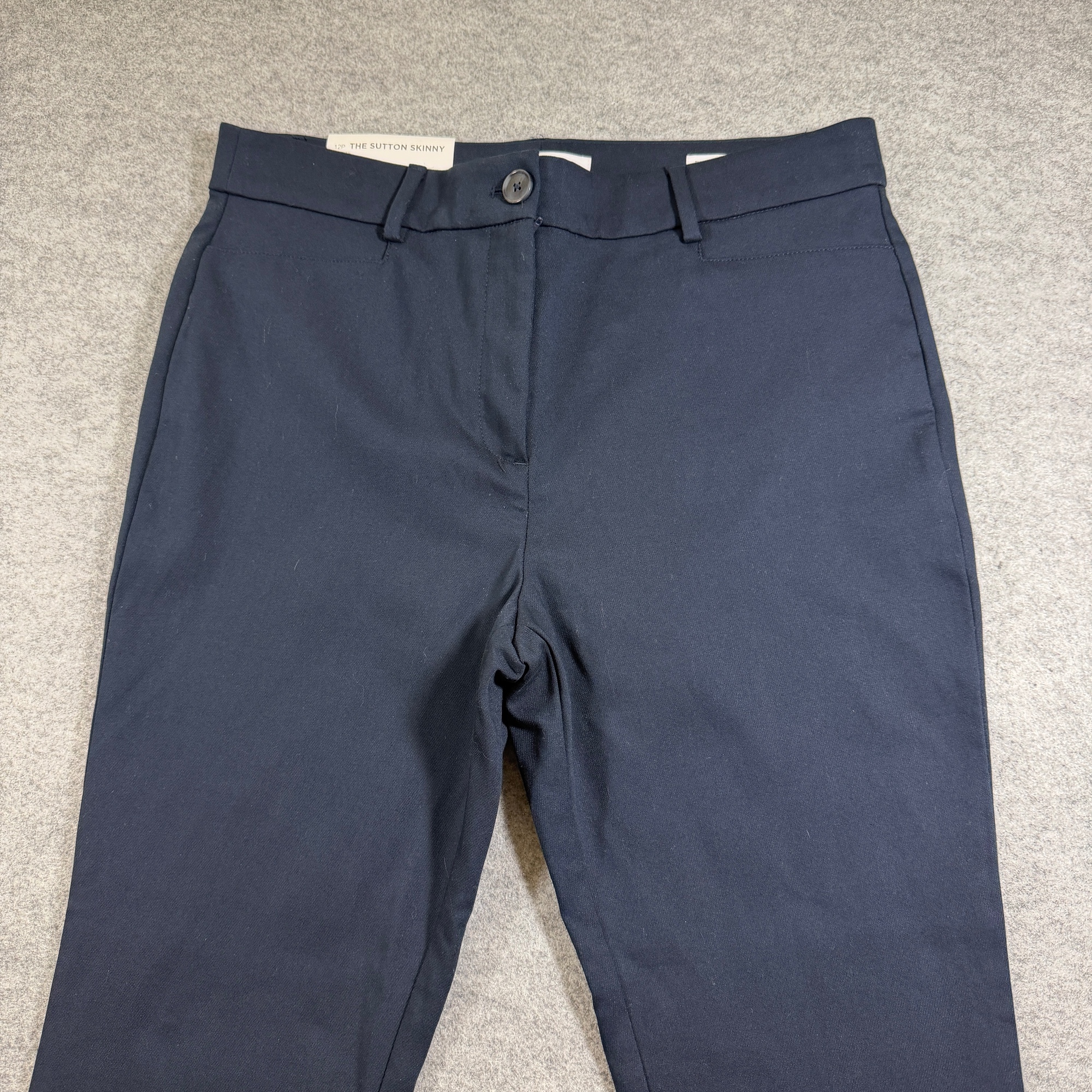LOFT Sutton Skinny Pants Womens 12P Navy NWT Stretch Cotton Business Trousers thumbnail 3