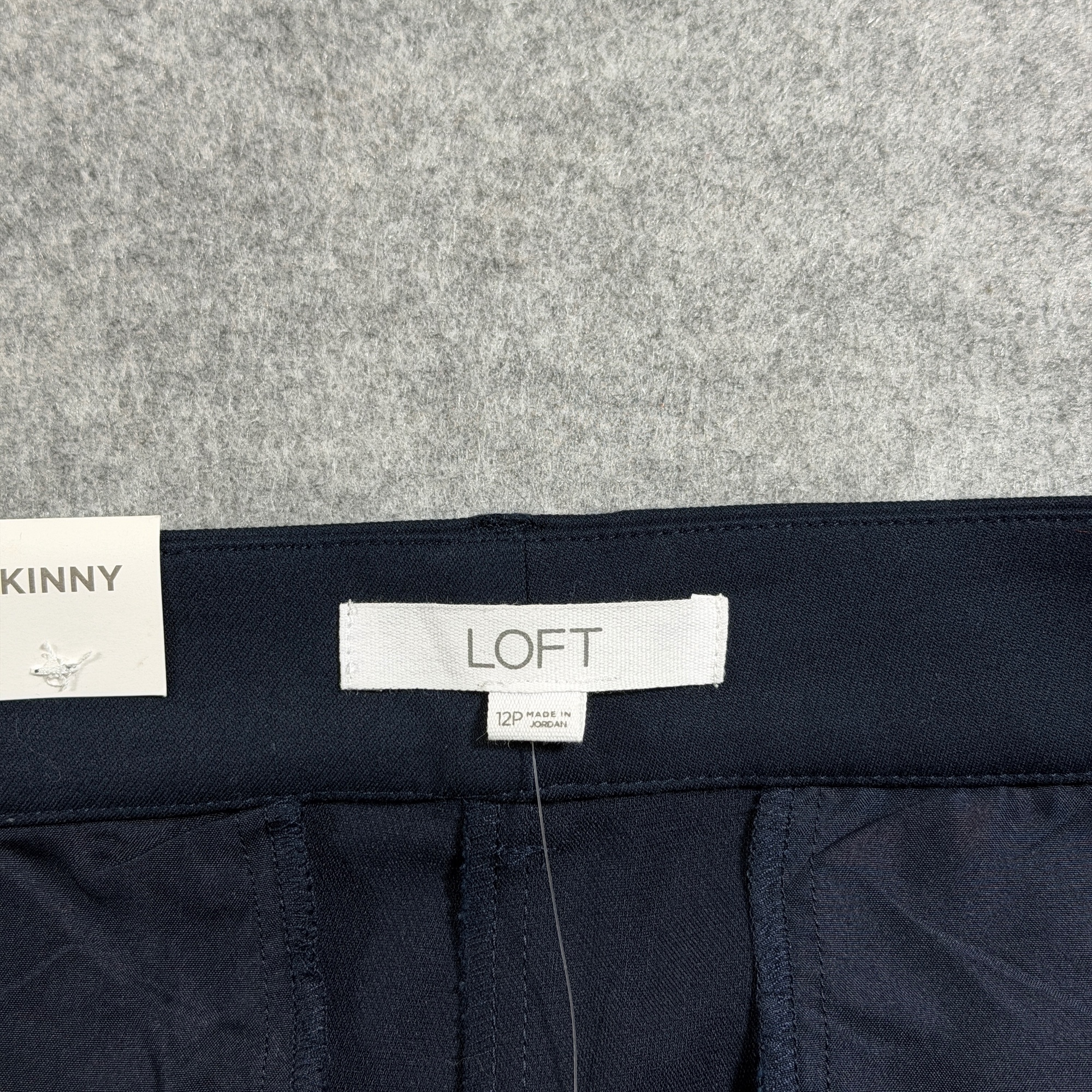 LOFT Sutton Skinny Pants Womens 12P Navy NWT Stretch Cotton Business Trousers thumbnail 10