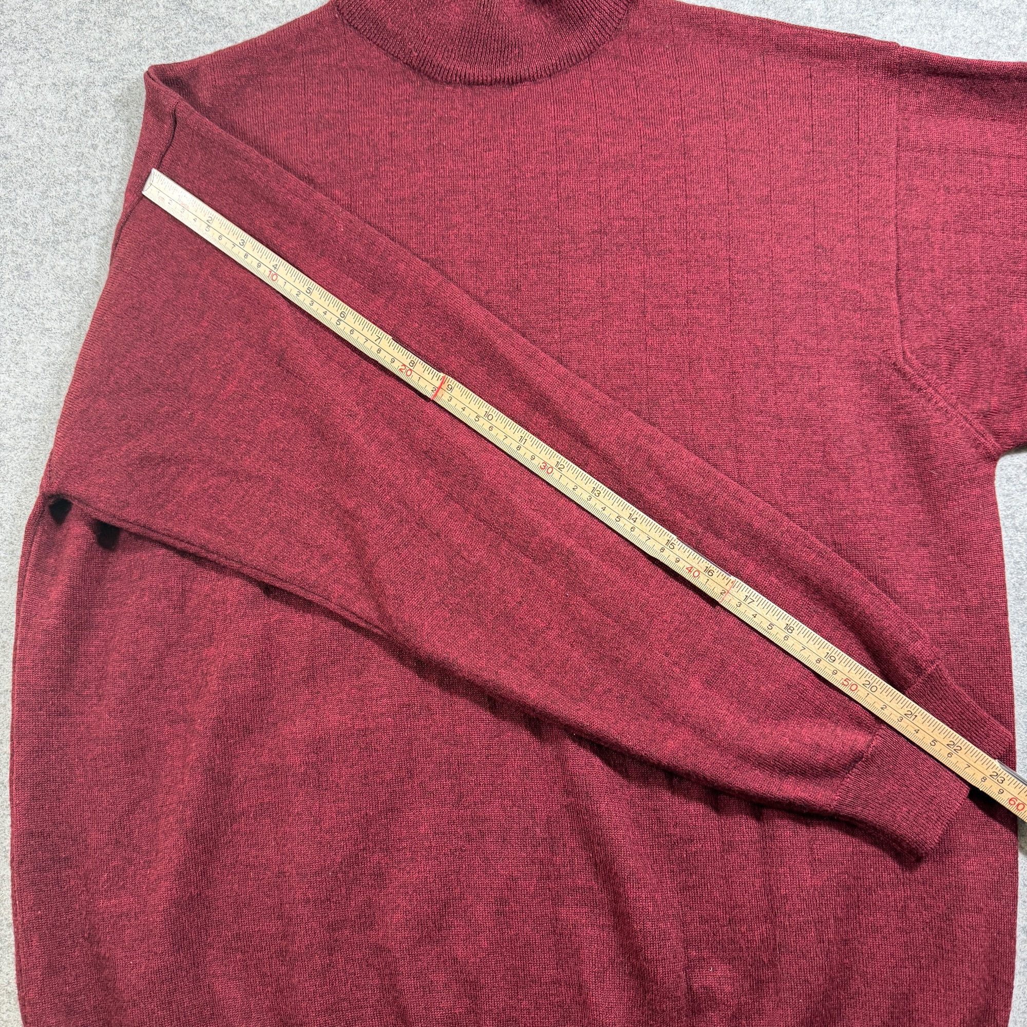 Covington Merino Wool Sweater Mens L Burgundy Mock Neck Ribbed Knit Made Italy thumbnail 8