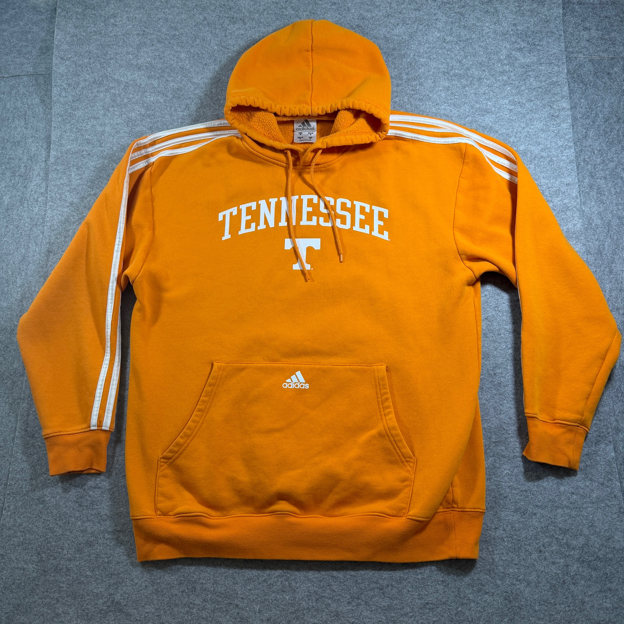 Adidas Hoodie Mens M Orange Tennessee Volunteers Pullover 3 Stripe Fan Gear NCAA