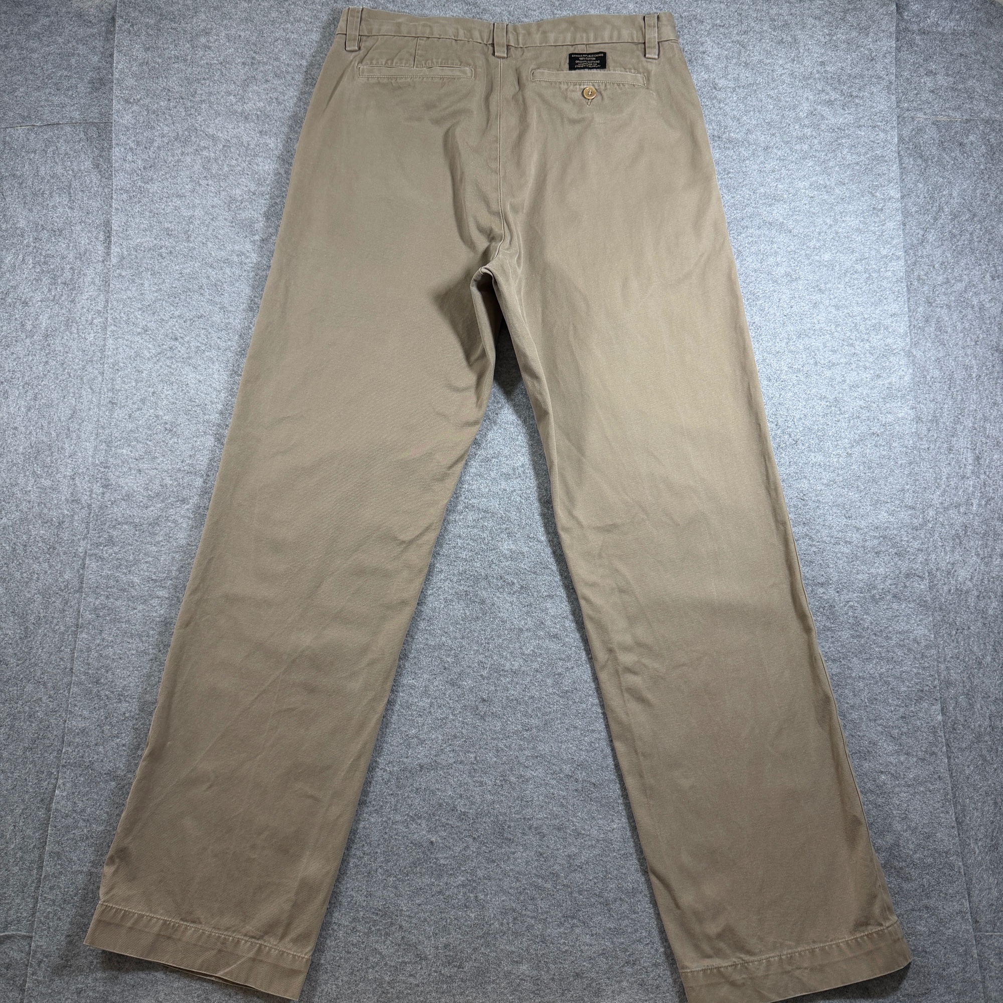 Banana Republic Dawson Pants Mens 31/32 Khaki Straight Leg 100% Cotton Chino thumbnail 2