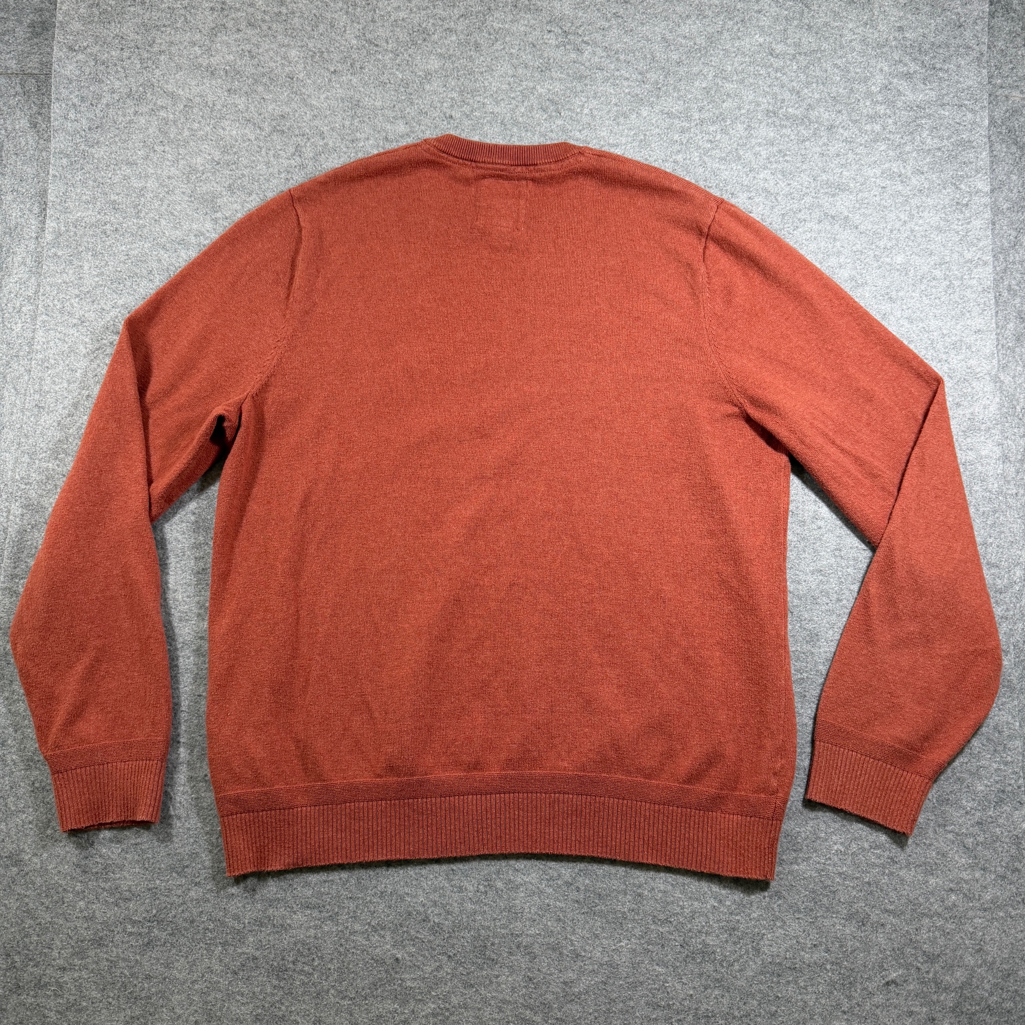 Fat Face Crewneck Sweater Mens L Rust Orange Cotton Wool Blend Embroidered Logo thumbnail 2