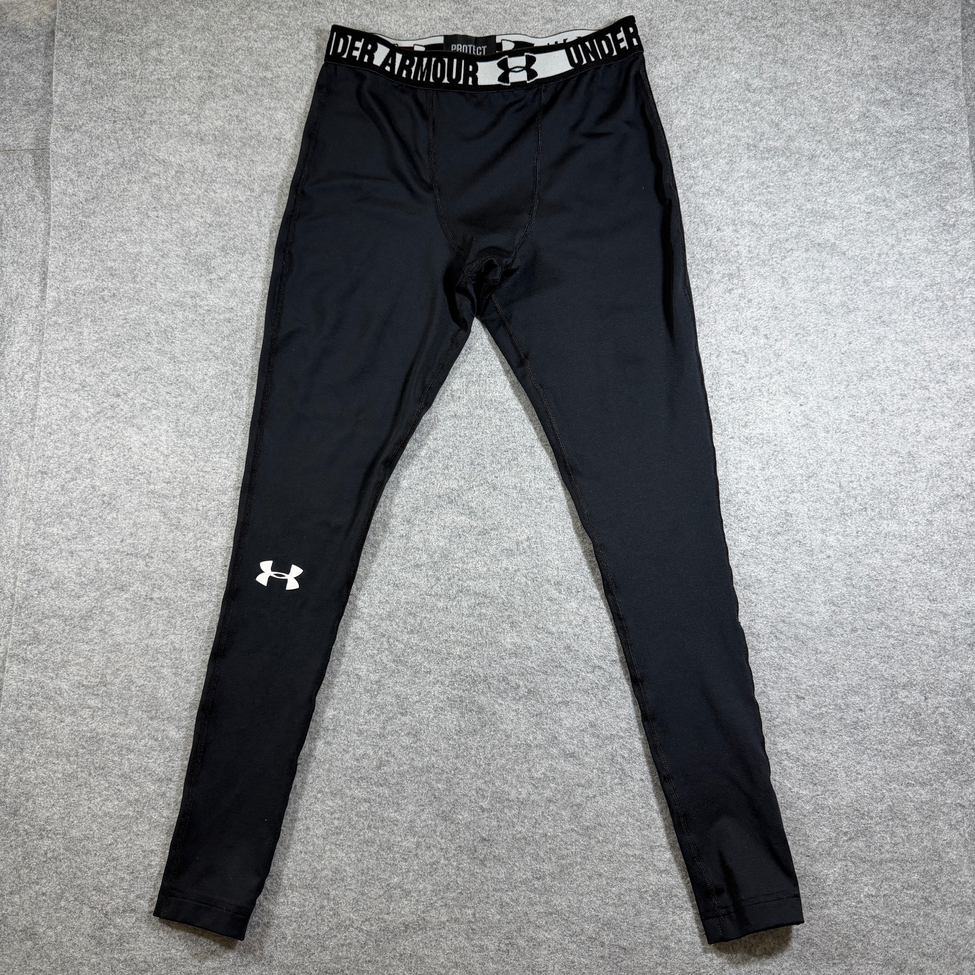 Under Armour HeatGear Compression Tights Mens M Black Running Training Gym