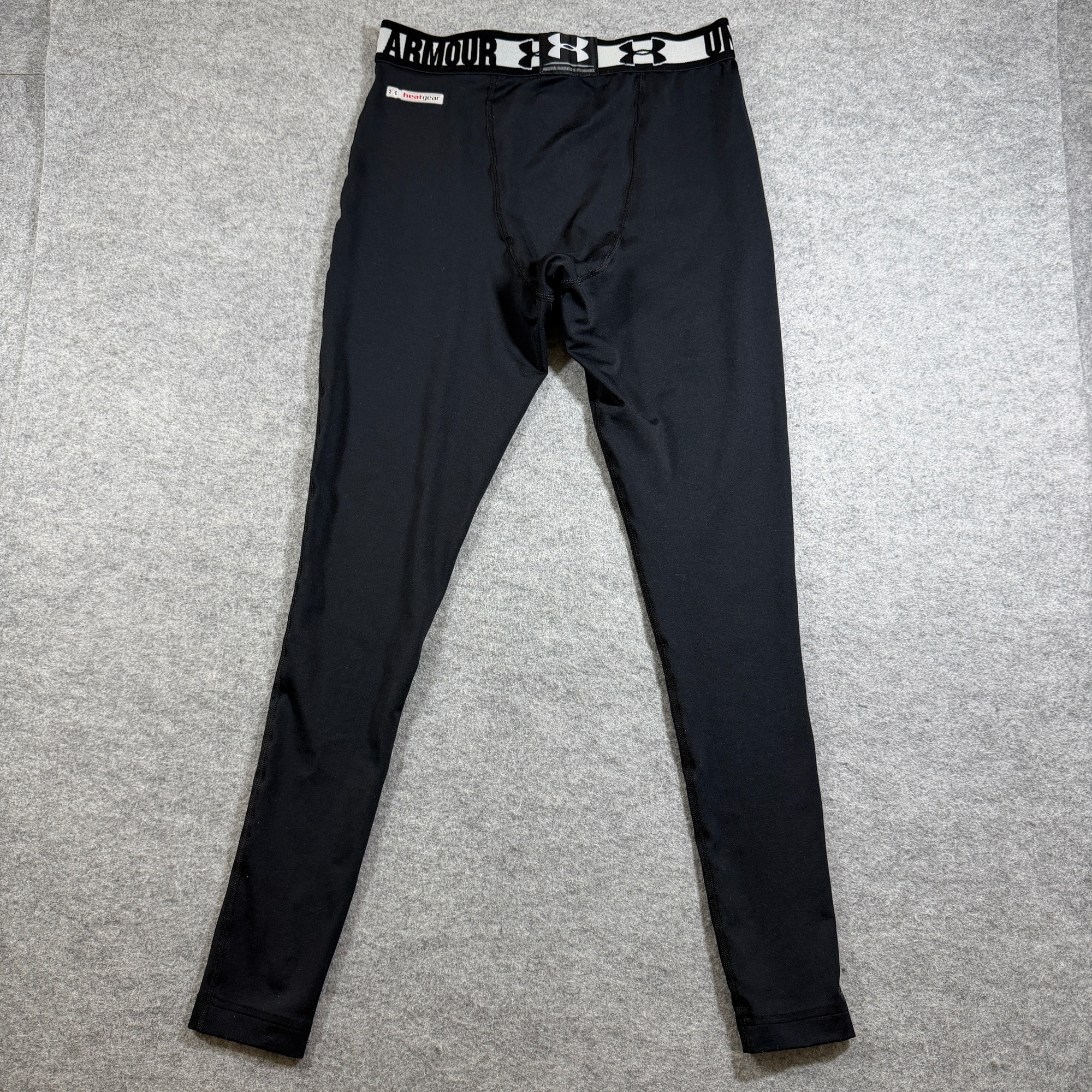 Under Armour HeatGear Compression Tights Mens M Black Running Training Gym thumbnail 2