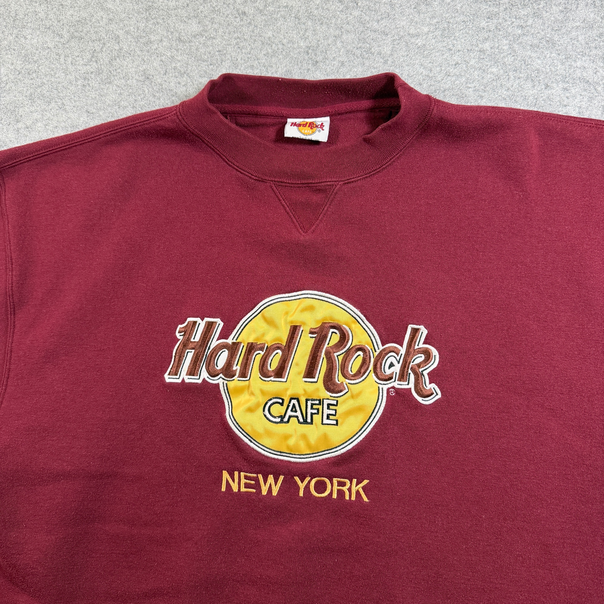 Vintage Hard Rock Cafe New York Sweatshirt Mens XL Maroon Embroidered Logo thumbnail 3