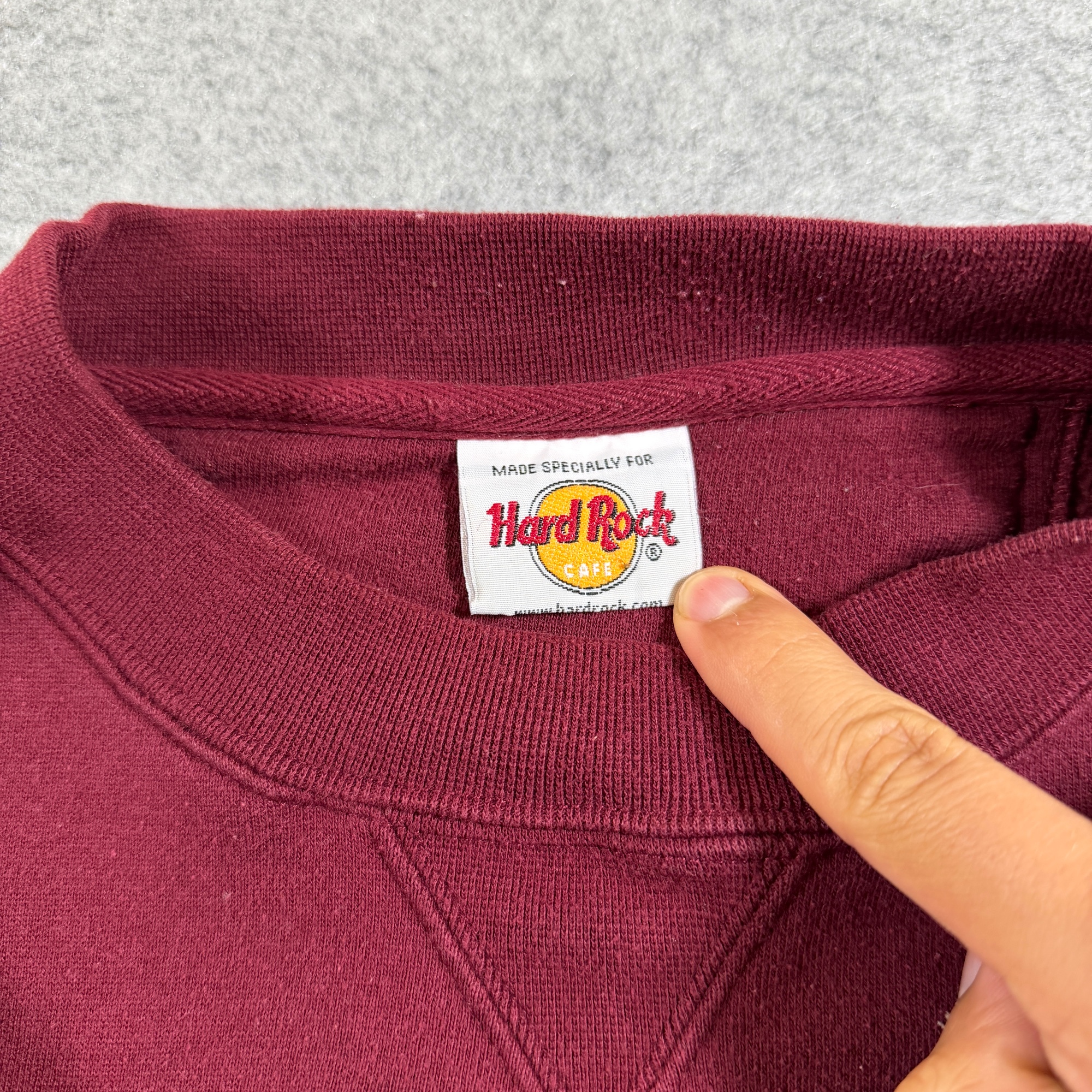 Vintage Hard Rock Cafe New York Sweatshirt Mens XL Maroon Embroidered Logo thumbnail 4