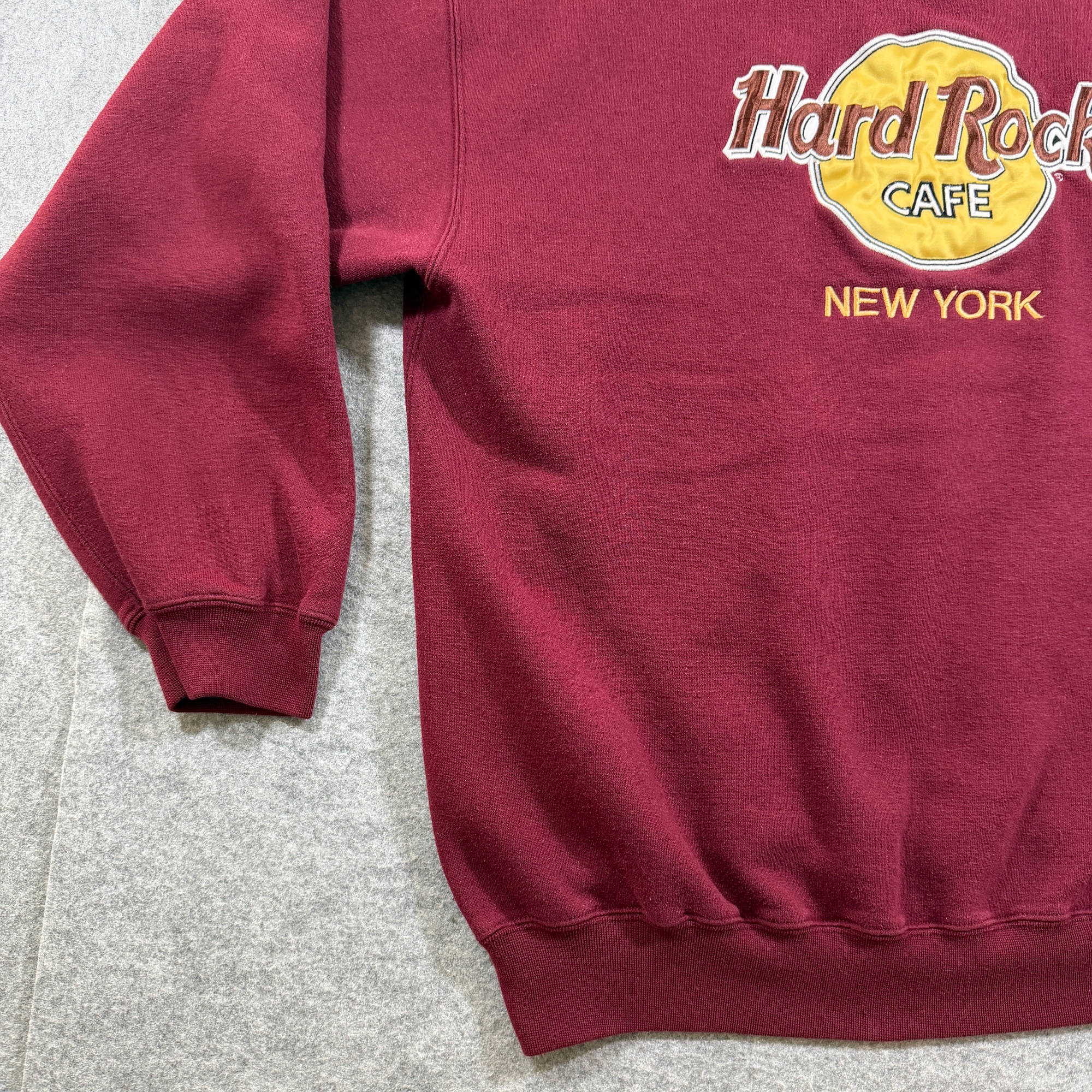 Vintage Hard Rock Cafe New York Sweatshirt Mens XL Maroon Embroidered Logo thumbnail 9
