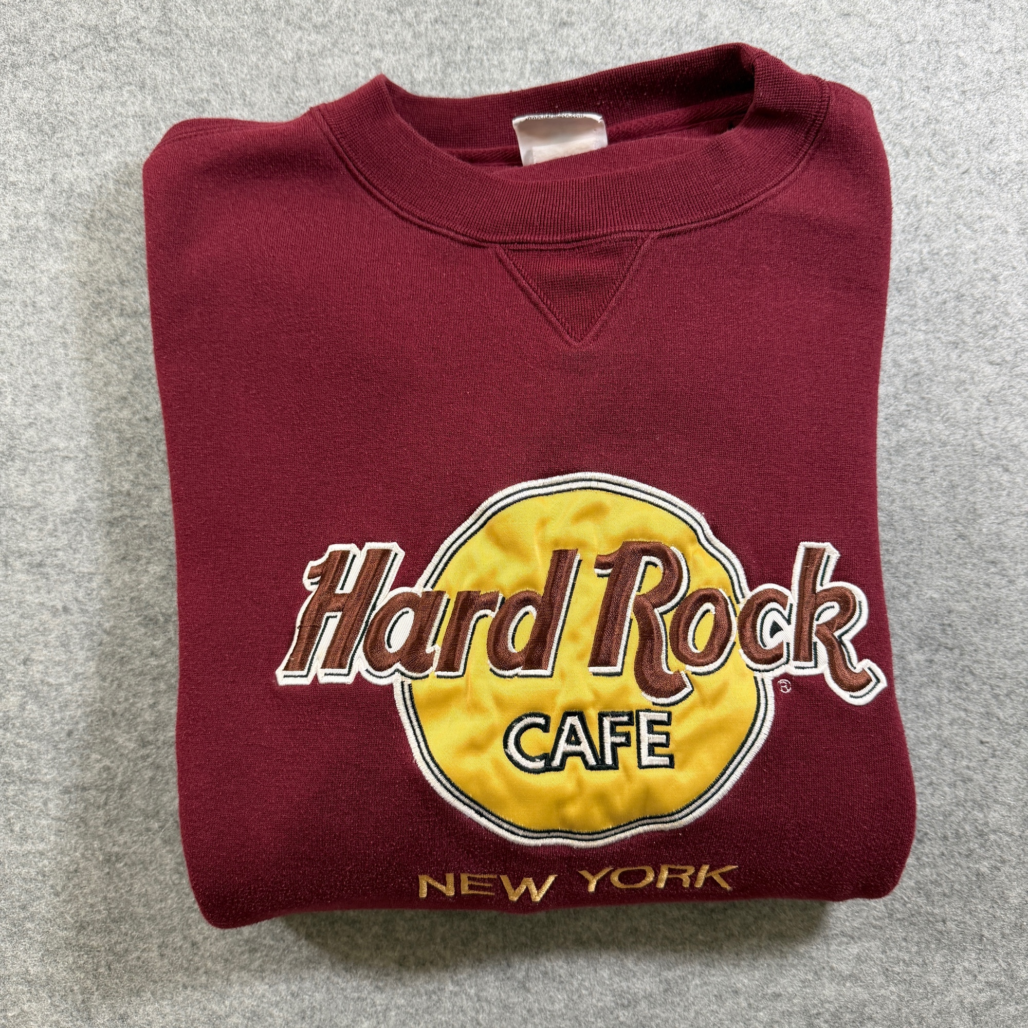 Vintage Hard Rock Cafe New York Sweatshirt Mens XL Maroon Embroidered Logo thumbnail 11