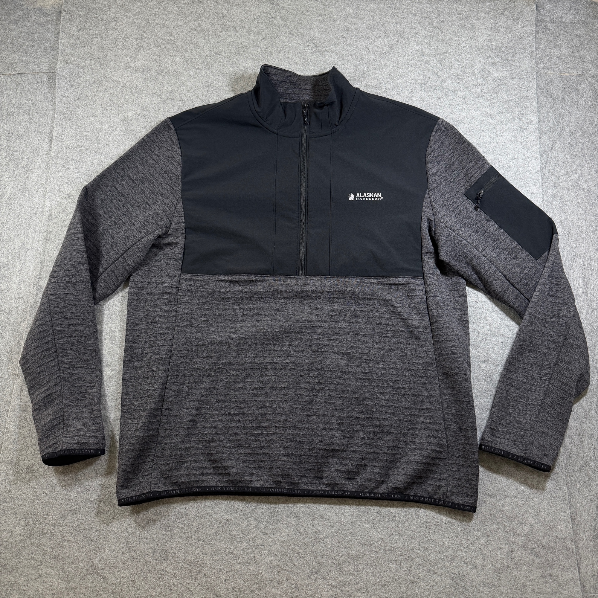 Alaskan Hardgear 1/4 Zip Fleece Jacket Mens L Gray Duluth Outdoor Hunting Hiking