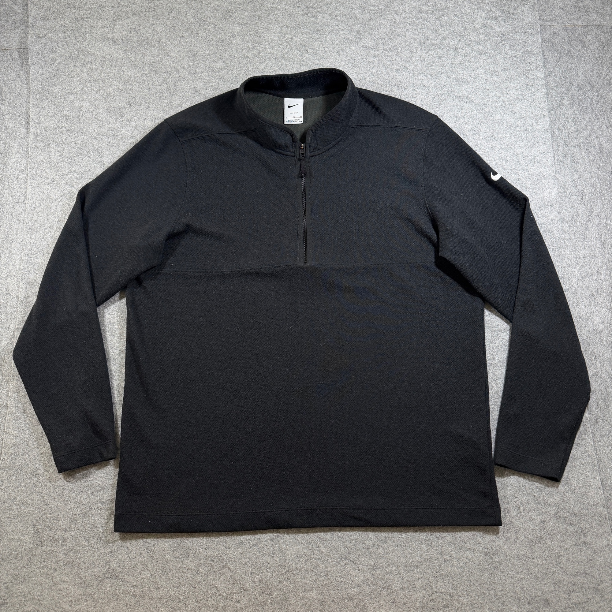 Nike Dri-FIT 1/4 Zip Pullover Mens XL Black Golf Performance Athletic Polyester