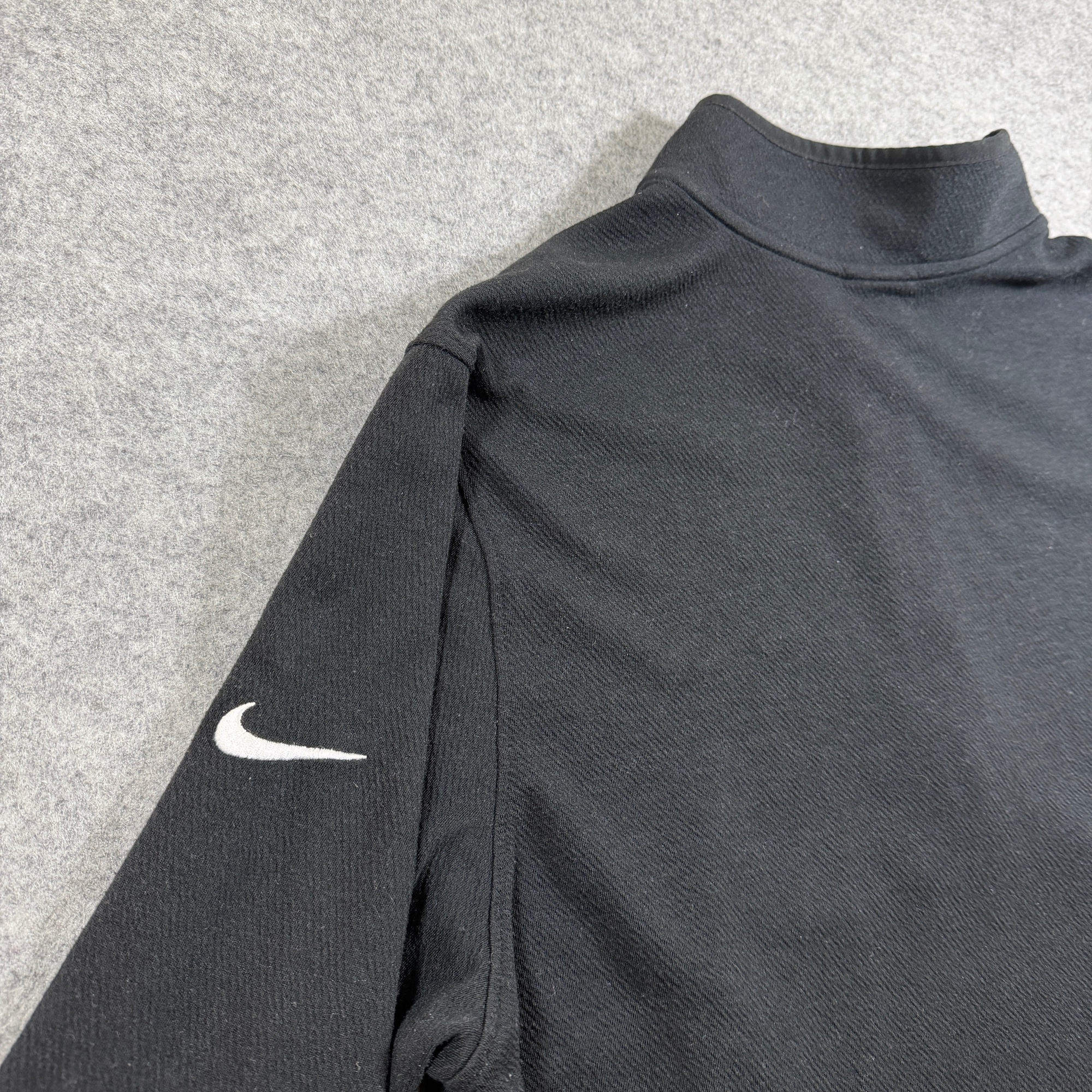 Nike Dri-FIT 1/4 Zip Pullover Mens XL Black Golf Performance Athletic Polyester thumbnail 3