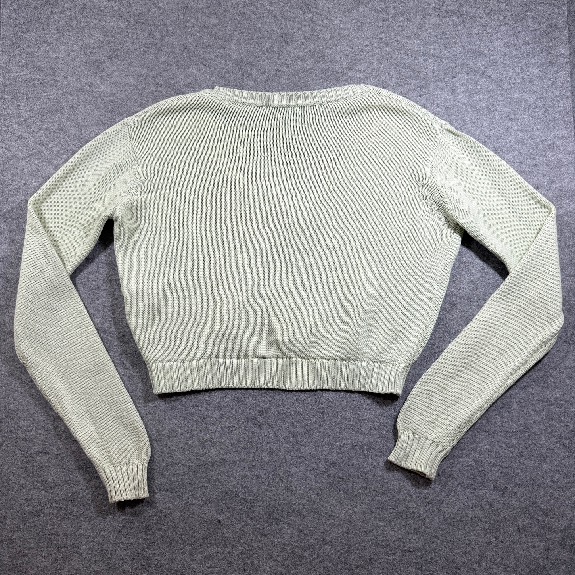 Brandy Melville Cropped Cardigan Sweater Womens OS Mint Green Button V-Neck thumbnail 2