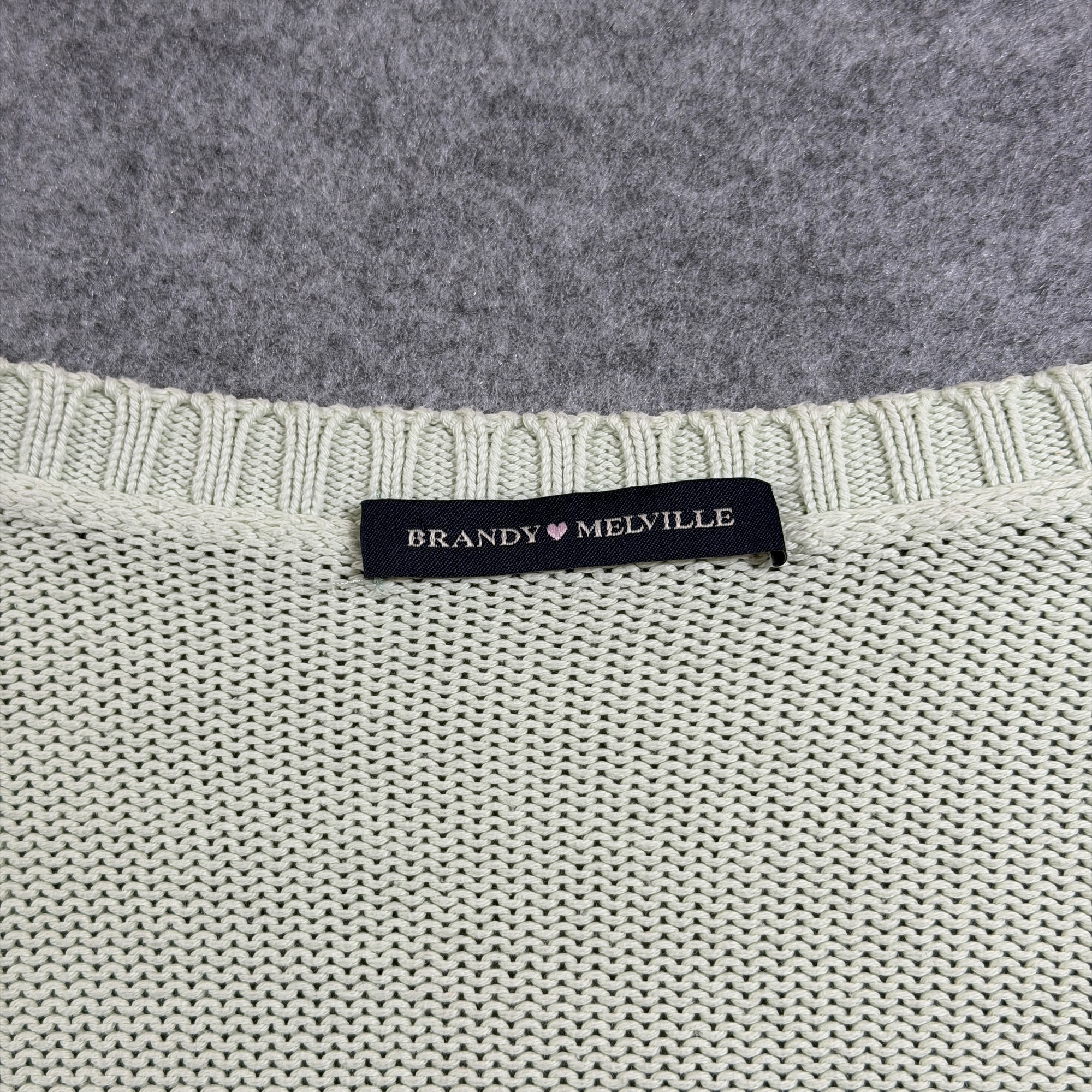 Brandy Melville Cropped Cardigan Sweater Womens OS Mint Green Button V-Neck thumbnail 3