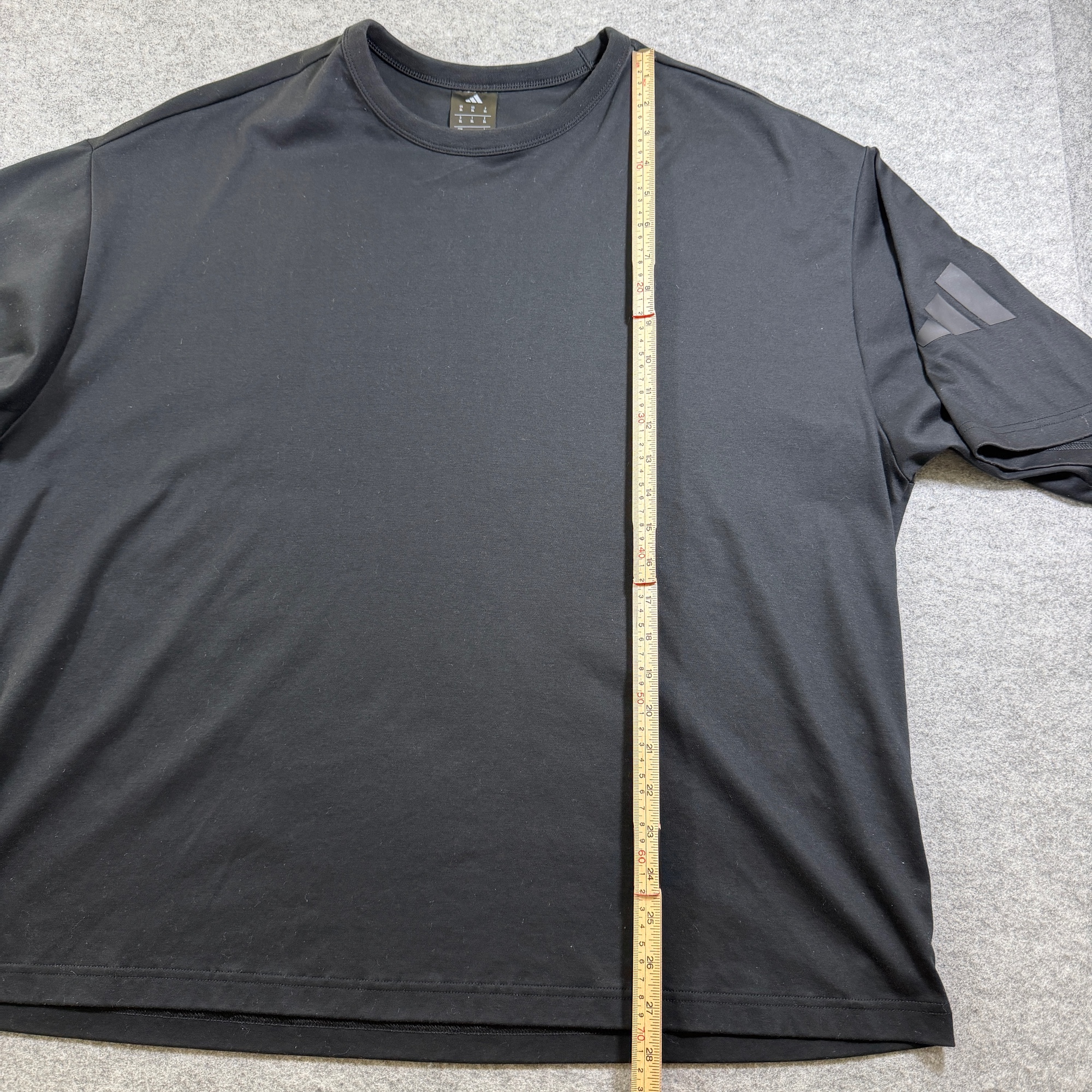 Adidas Oversized T Shirt Mens XL Black Three Stripe Logo Cotton Crewneck Boxy thumbnail 7