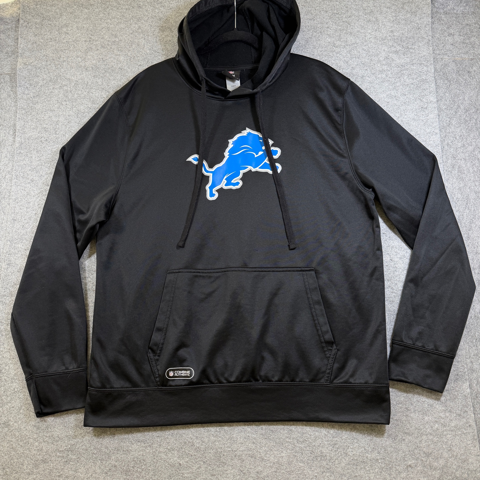 NFL Team Apparel Detroit Lions Football Hoodie Mens XL Black Pullover Fleece