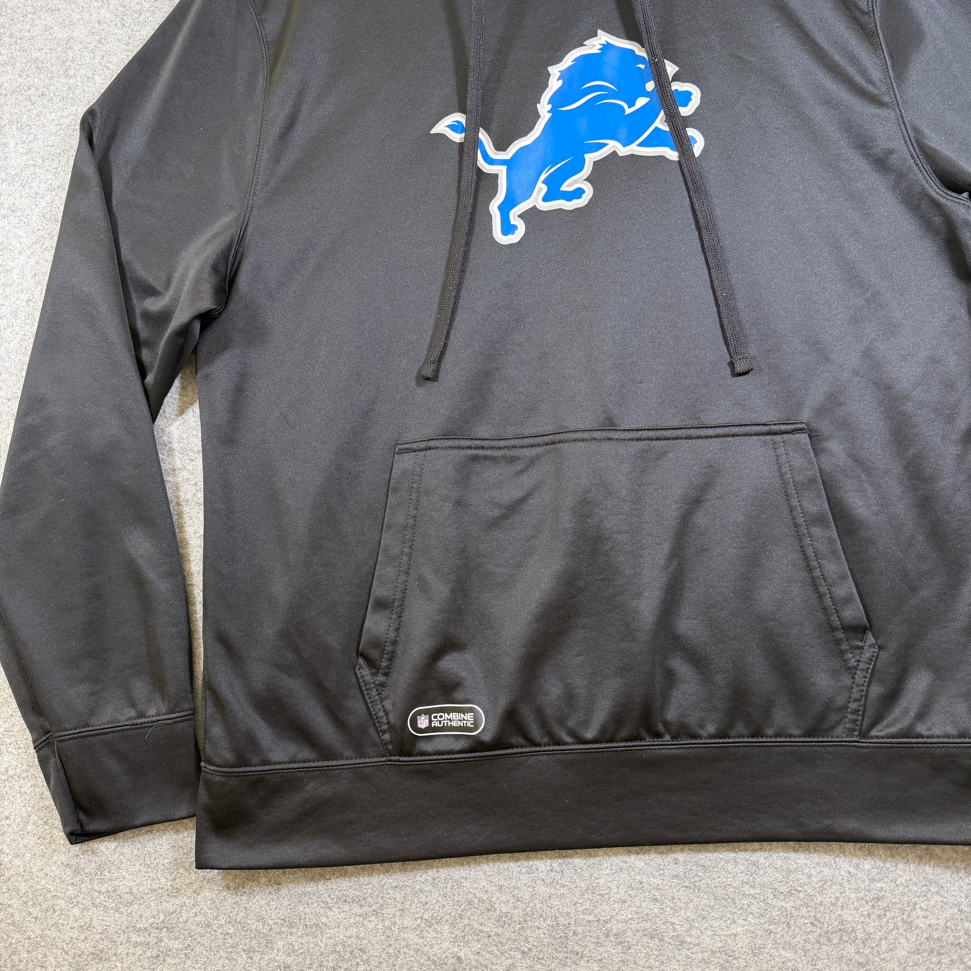 NFL Team Apparel Detroit Lions Football Hoodie Mens XL Black Pullover Fleece thumbnail 4