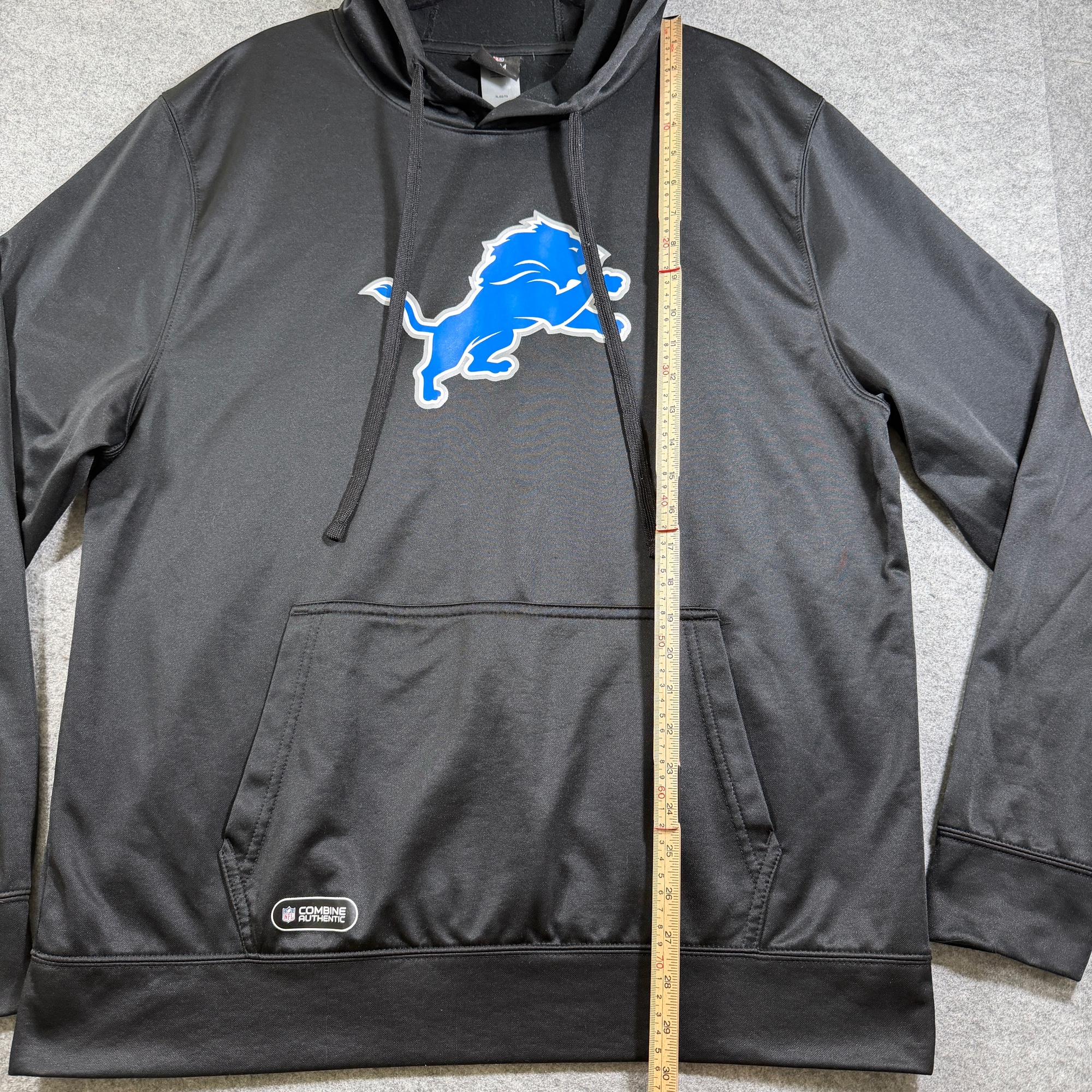 NFL Team Apparel Detroit Lions Football Hoodie Mens XL Black Pullover Fleece thumbnail 7