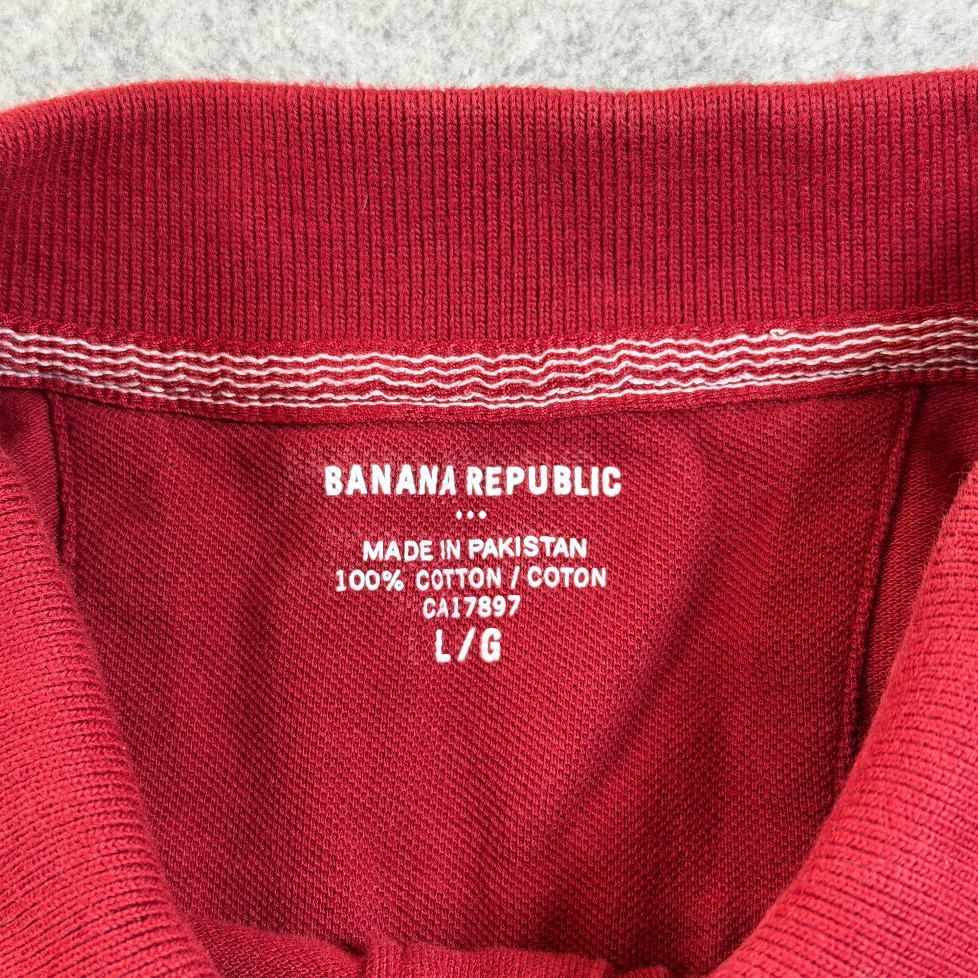 Banana Republic Pique Polo Shirt Mens L Red Cotton Elephant Logo Preppy Golf thumbnail 4