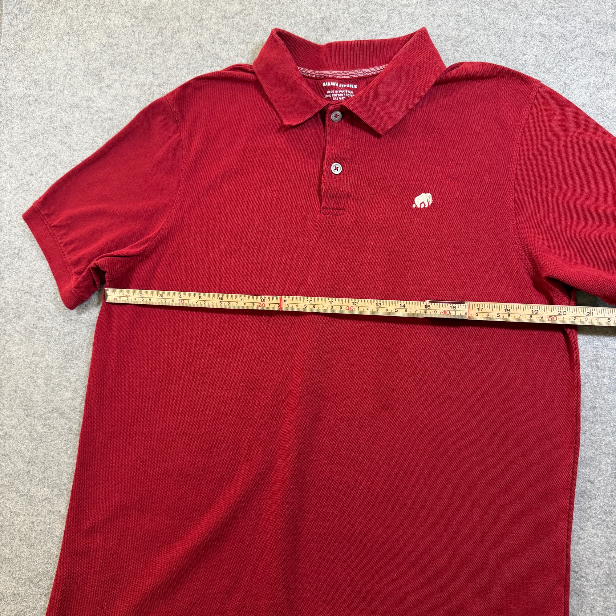 Banana Republic Pique Polo Shirt Mens L Red Cotton Elephant Logo Preppy Golf thumbnail 6