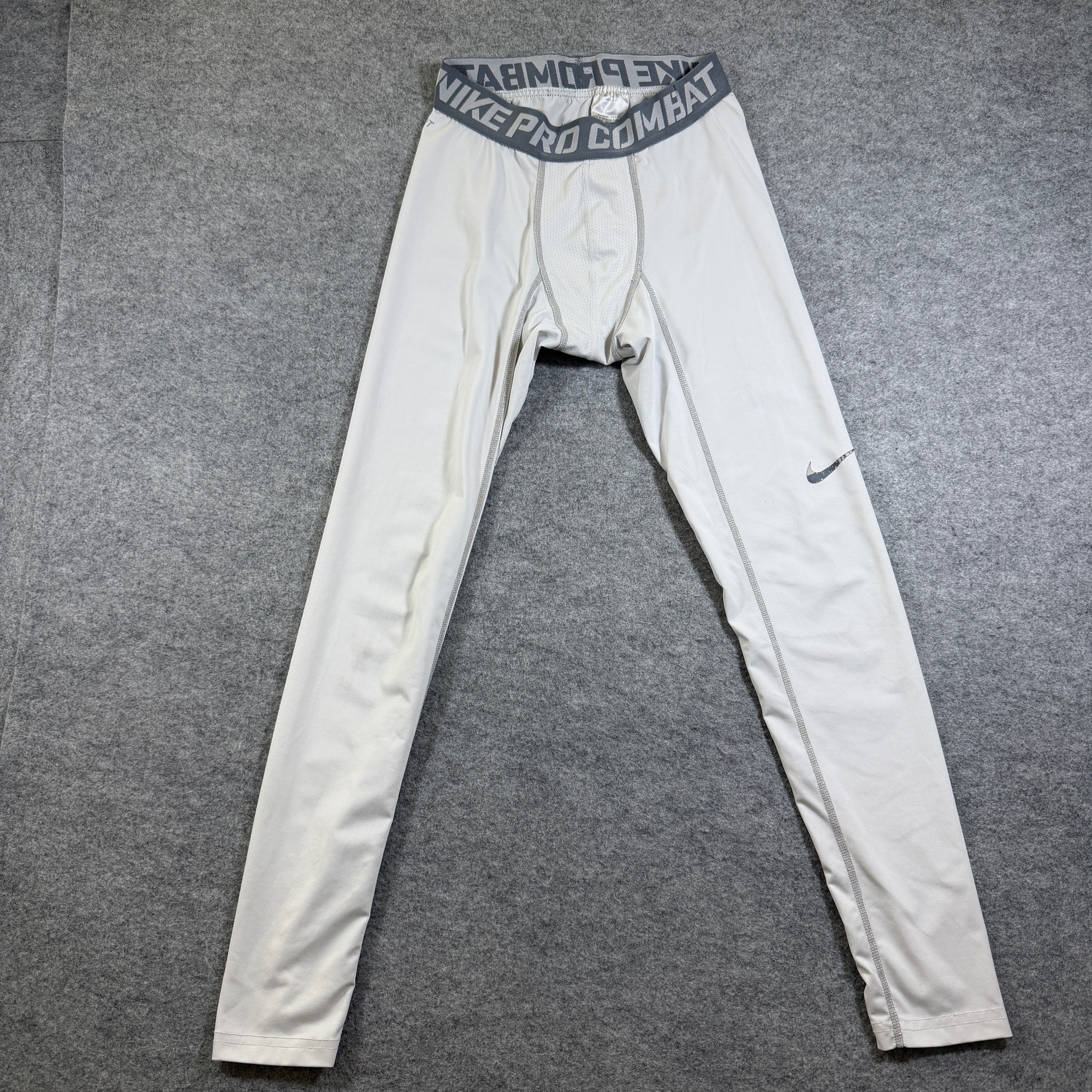 Nike Pro Combat Compression Tights Mens M White Running Gym Training Base Layer