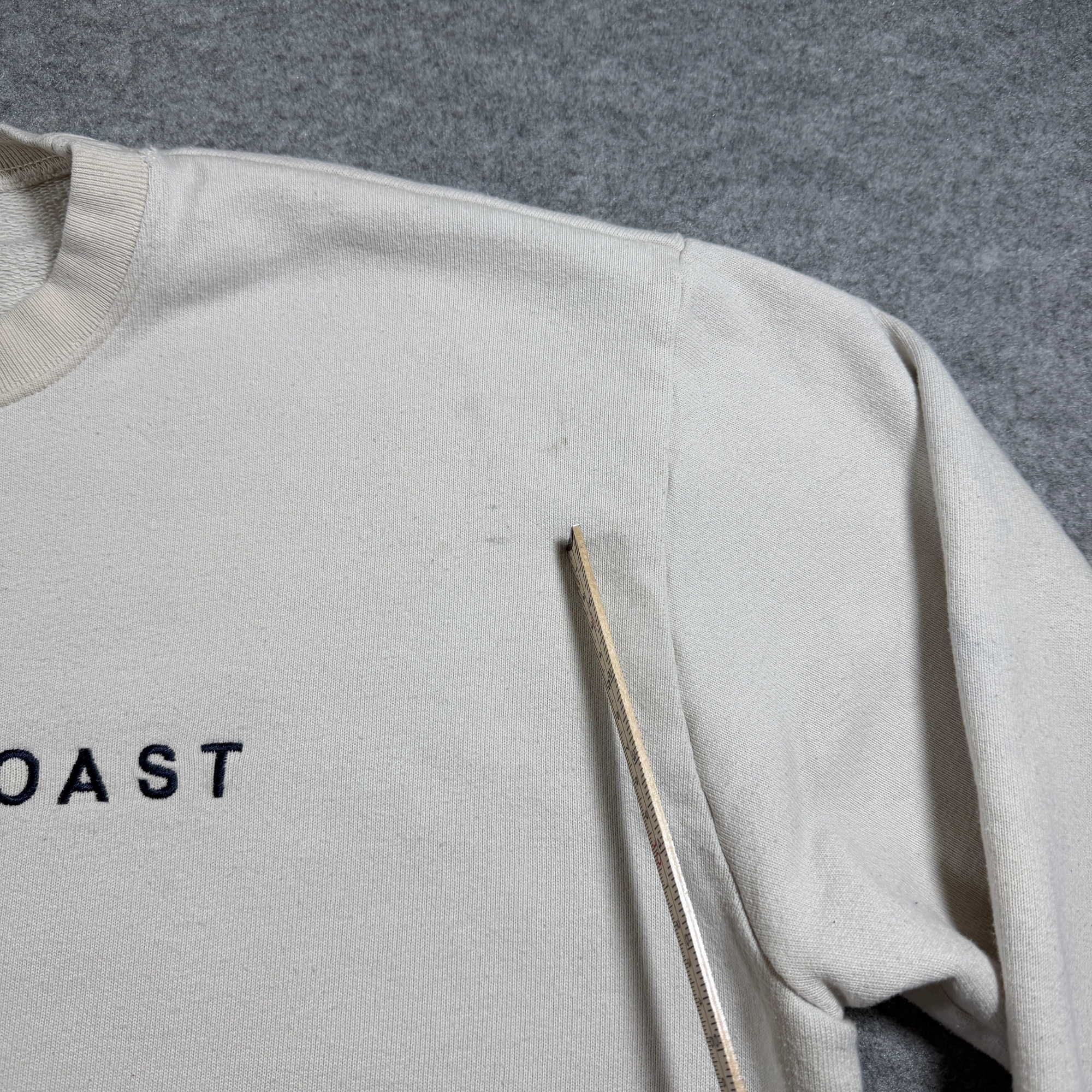 John Galt Amalfi Coast Sweatshirt Womens OS Cream Embroidered Crewneck Pullover thumbnail 5