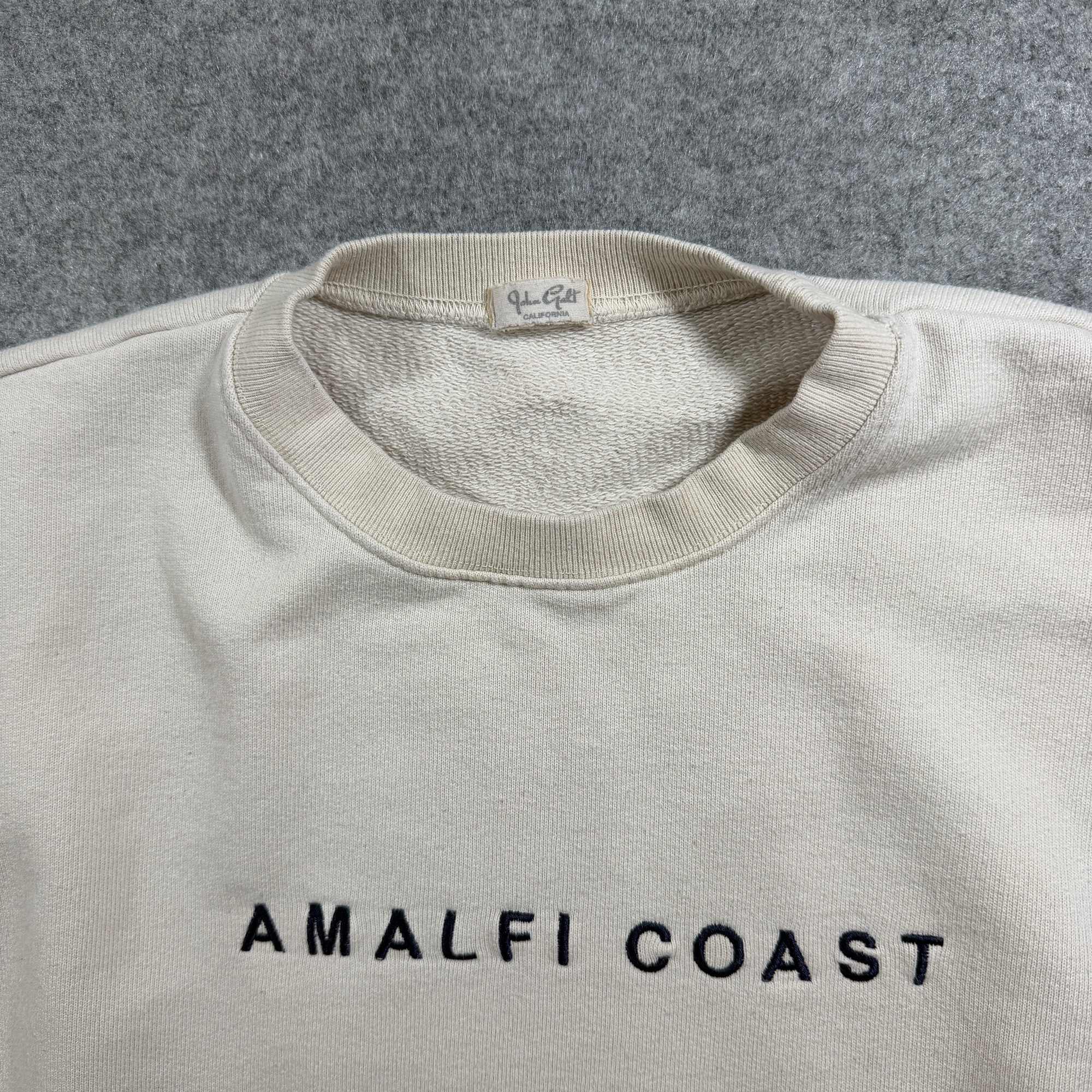 John Galt Amalfi Coast Sweatshirt Womens OS Cream Embroidered Crewneck Pullover thumbnail 10
