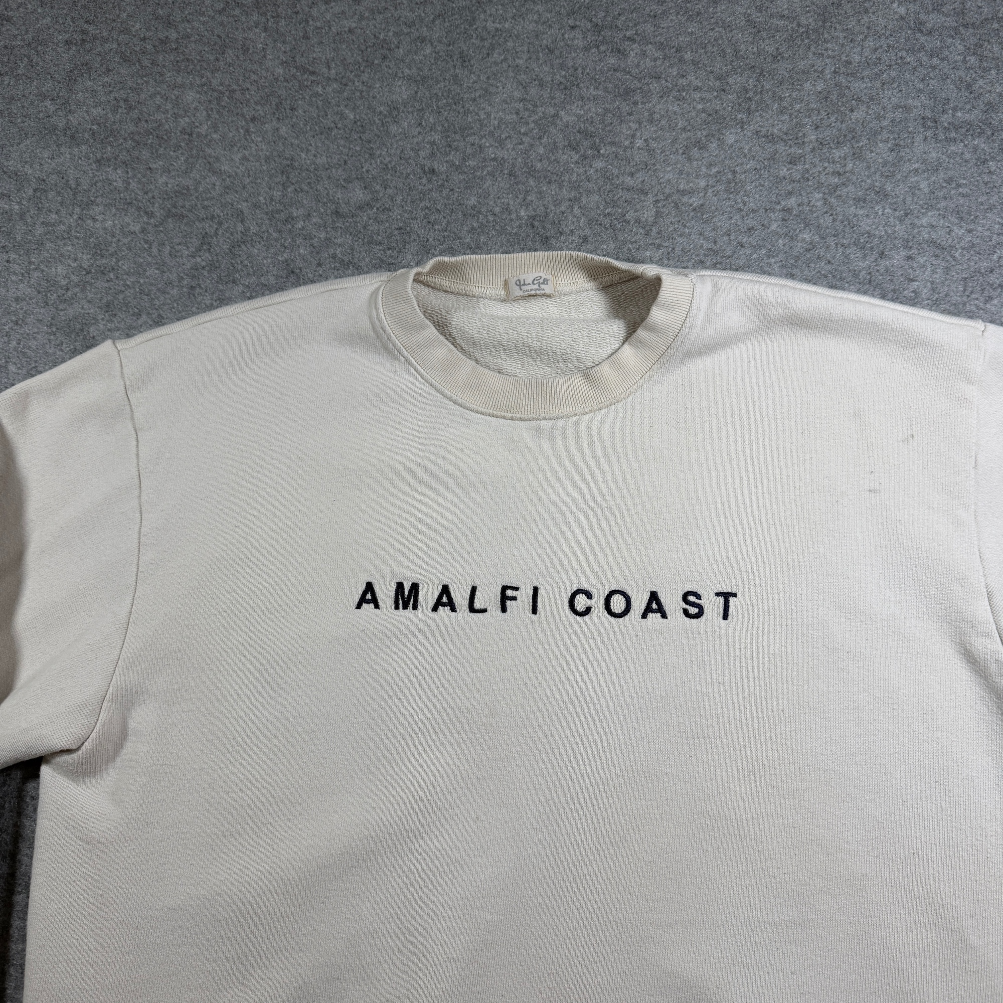 John Galt Amalfi Coast Sweatshirt Womens OS Cream Embroidered Crewneck Pullover thumbnail 11