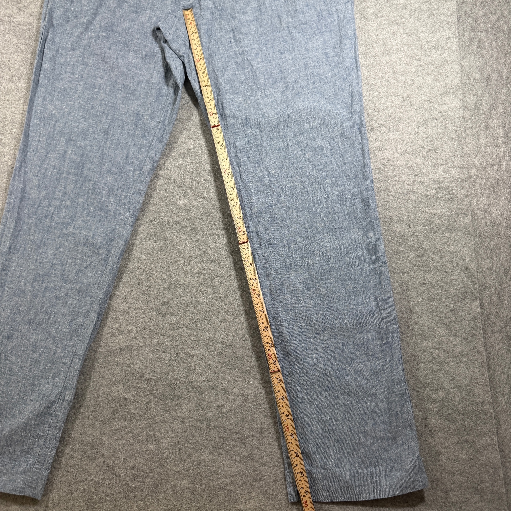 Perry Ellis Portfolio Pants Mens 34x32 Blue Linen Cotton Slim Fit Dress Chino thumbnail 7