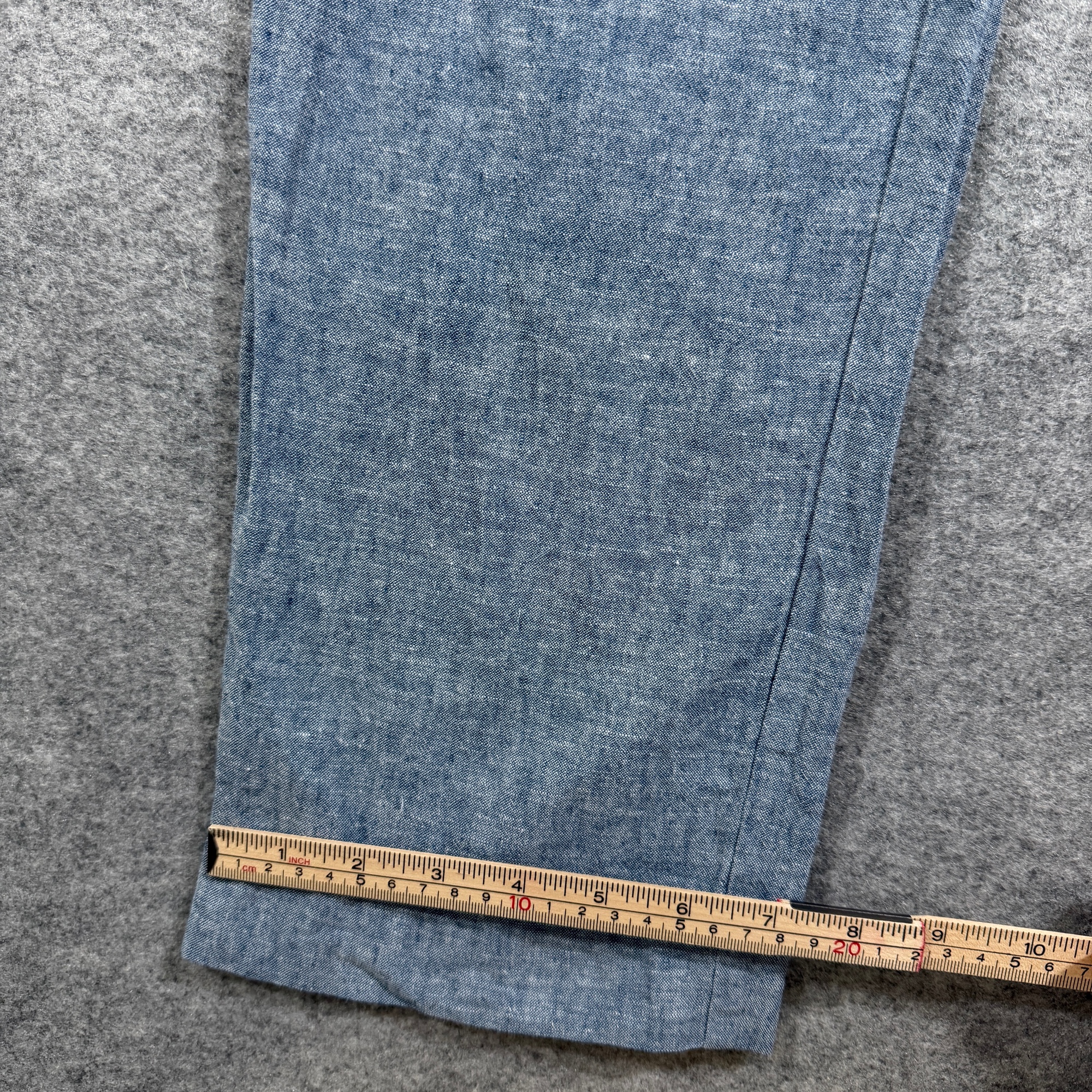 Perry Ellis Portfolio Pants Mens 34x32 Blue Linen Cotton Slim Fit Dress Chino thumbnail 9