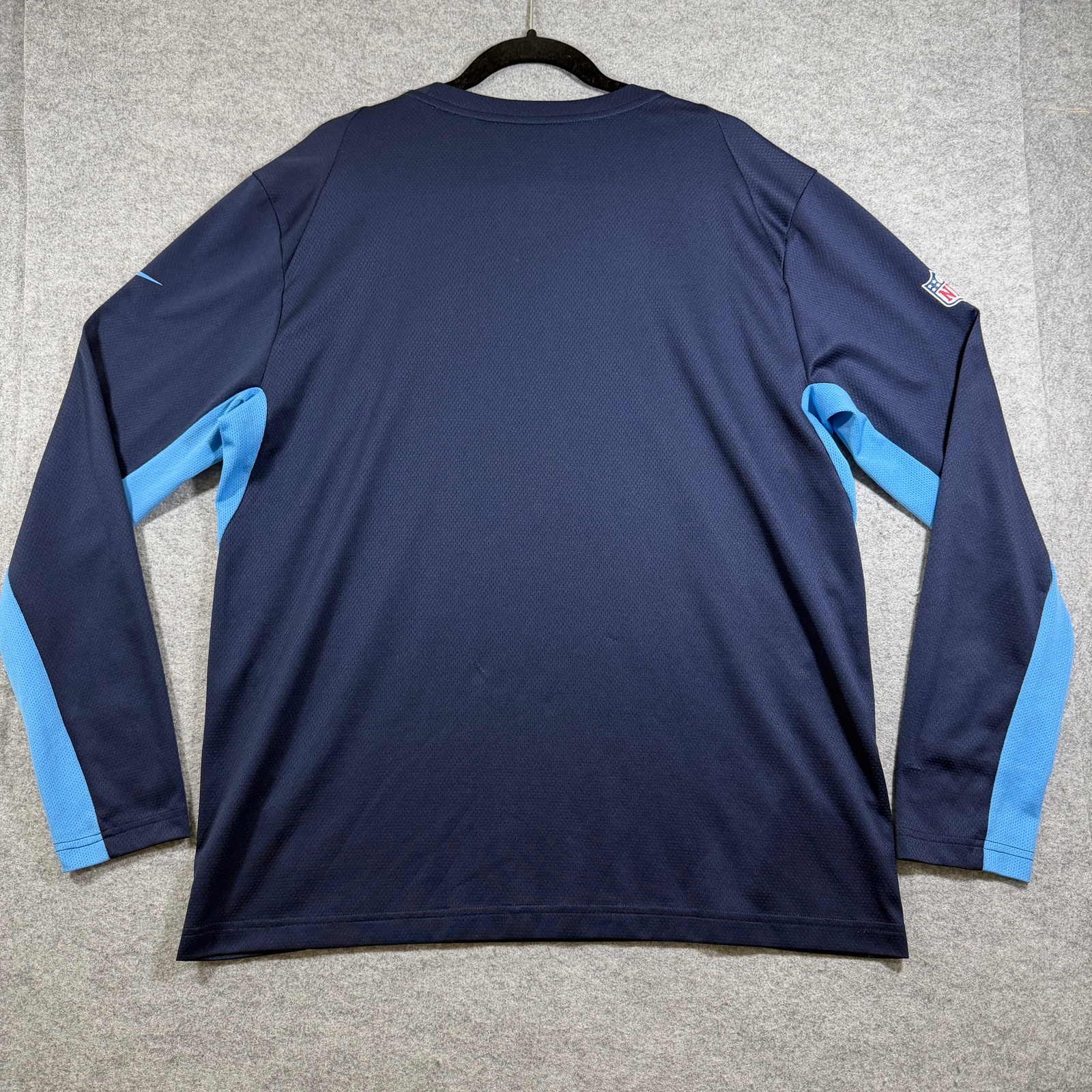 Nike Titans Long Sleeve Shirt Mens XL Navy Dri-Fit NFL Onfield Team Logo Tee thumbnail 2