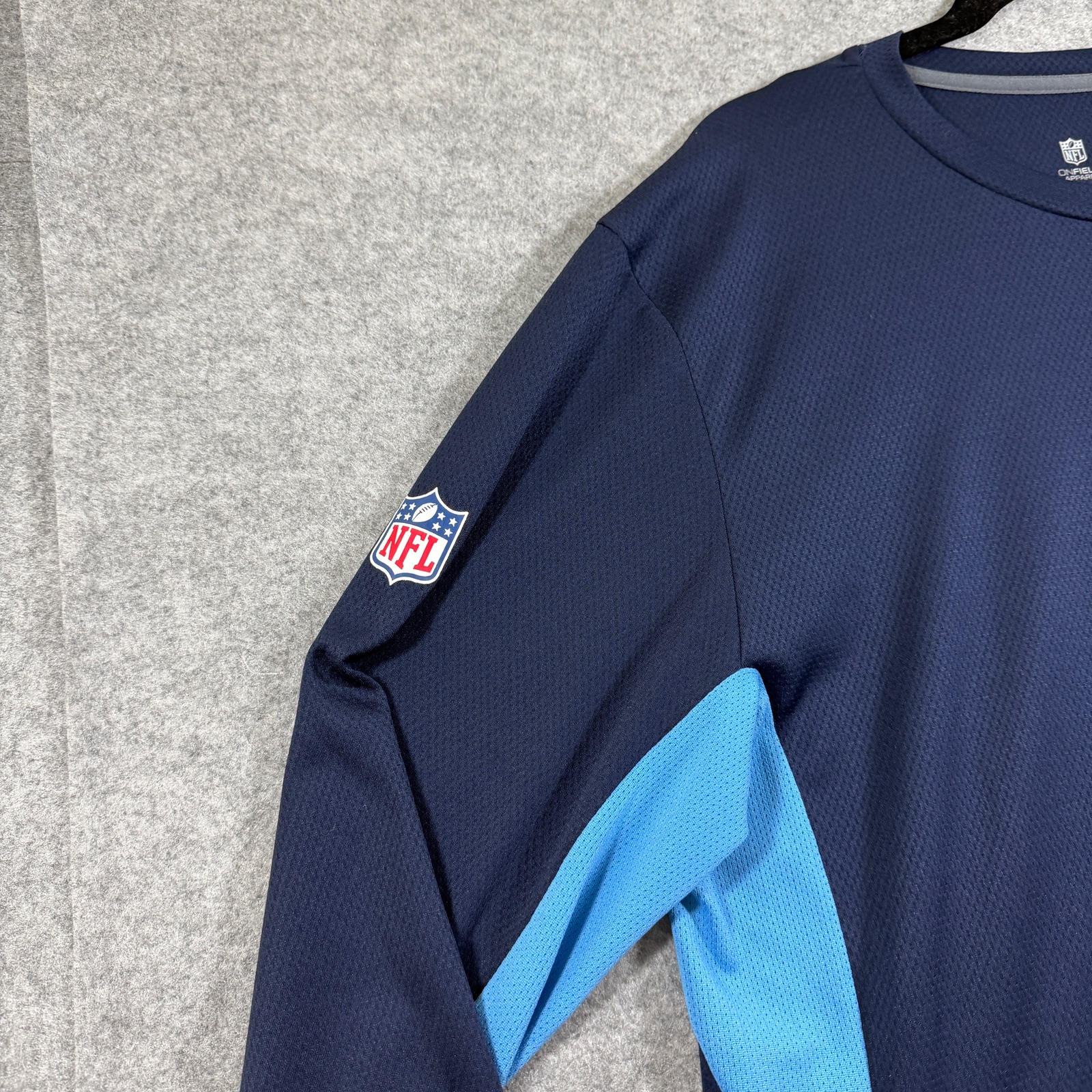 Nike Titans Long Sleeve Shirt Mens XL Navy Dri-Fit NFL Onfield Team Logo Tee thumbnail 10