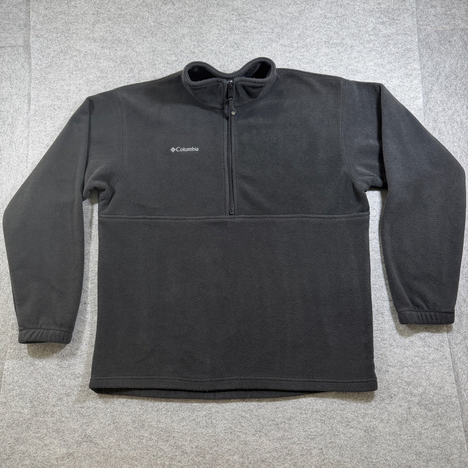 Columbia Steens Mountain 1/4 Zip Fleece Pullover Mens L Black Hiking Outdoor