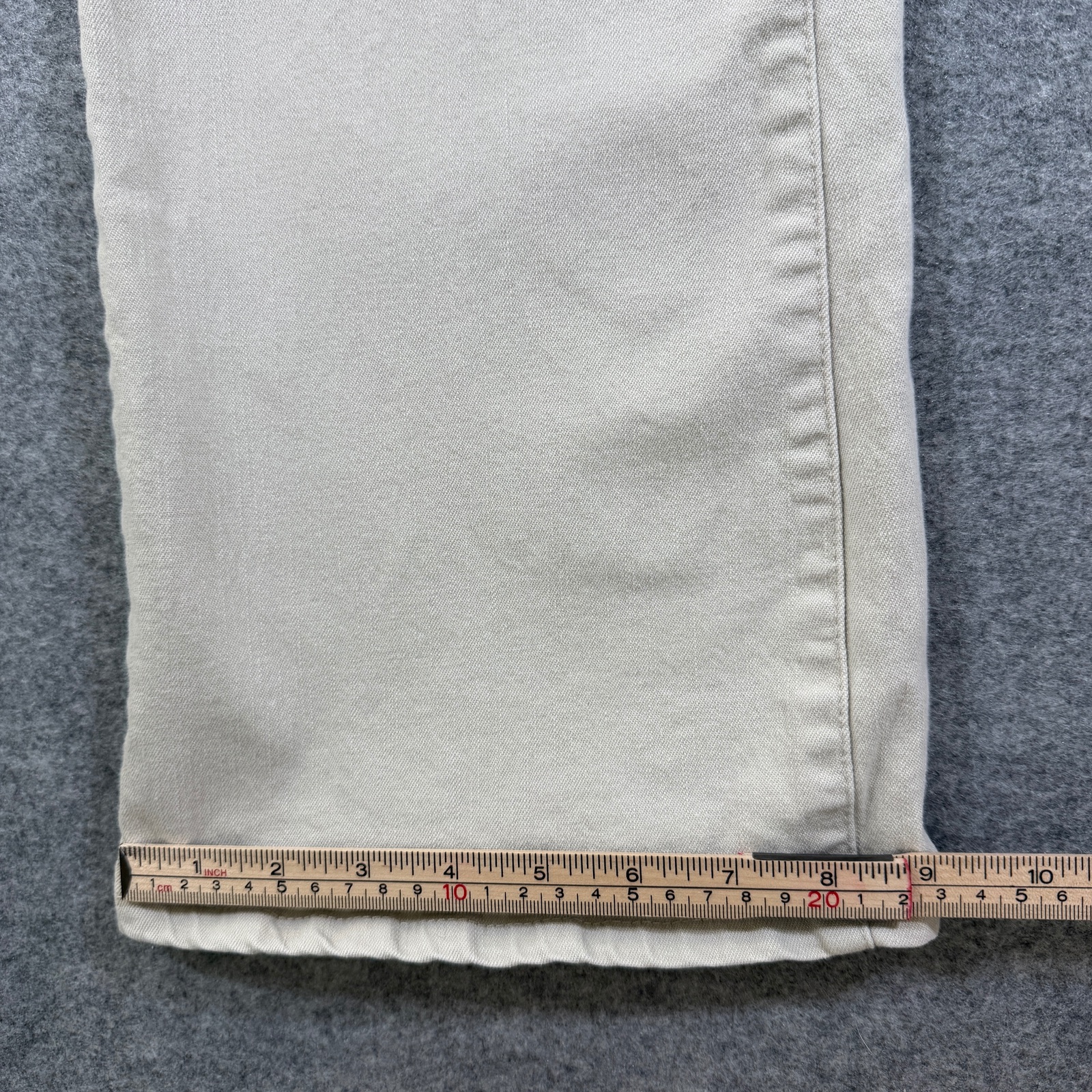 Smith's Dungarees Bootcut Jeans Womens 12 Cream Stretch Cotton Denim Pants thumbnail 9