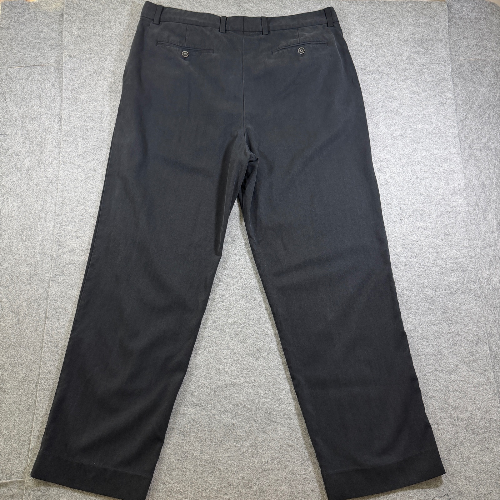 Tommy Bahama Silk Pants Mens 38x32 Black Pleated Front Relaxed Fit Trousers thumbnail 2