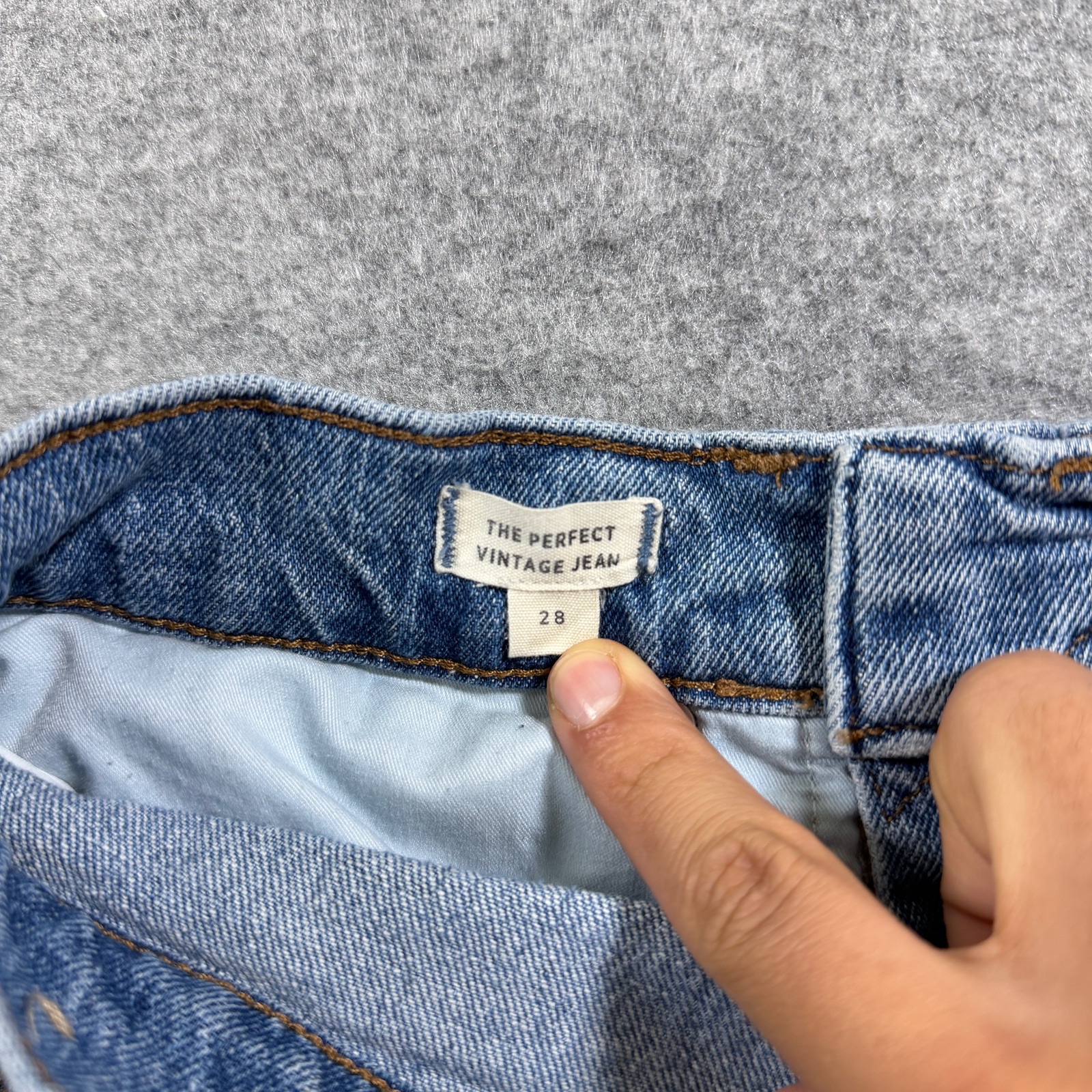 Madewell Perfect Vintage Jean Womens 28 Blue Denim High Rise Frayed Hem Crop thumbnail 5