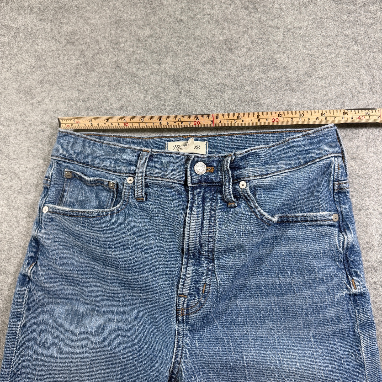 Madewell Perfect Vintage Jean Womens 28 Blue Denim High Rise Frayed Hem Crop thumbnail 6
