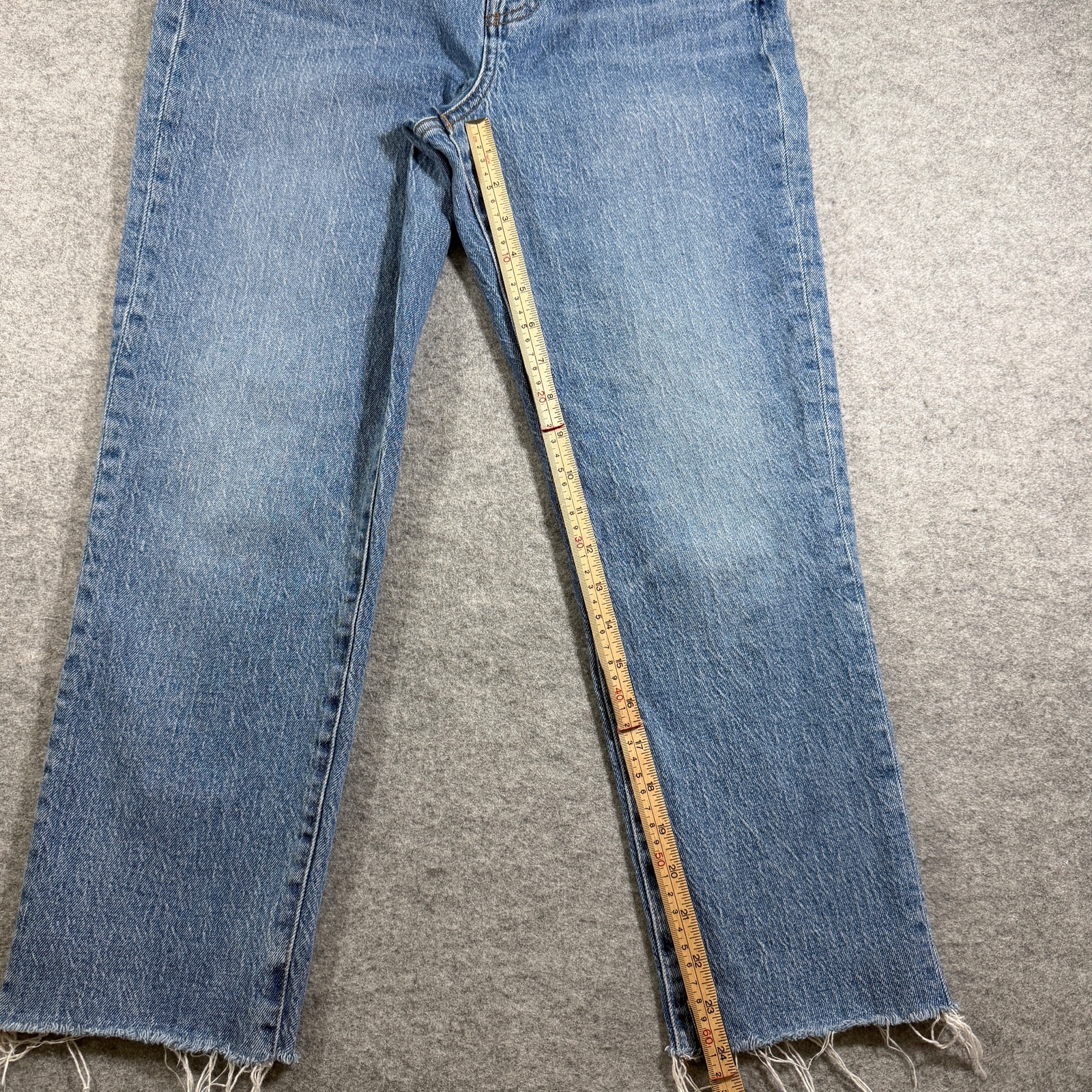 Madewell Perfect Vintage Jean Womens 28 Blue Denim High Rise Frayed Hem Crop thumbnail 7