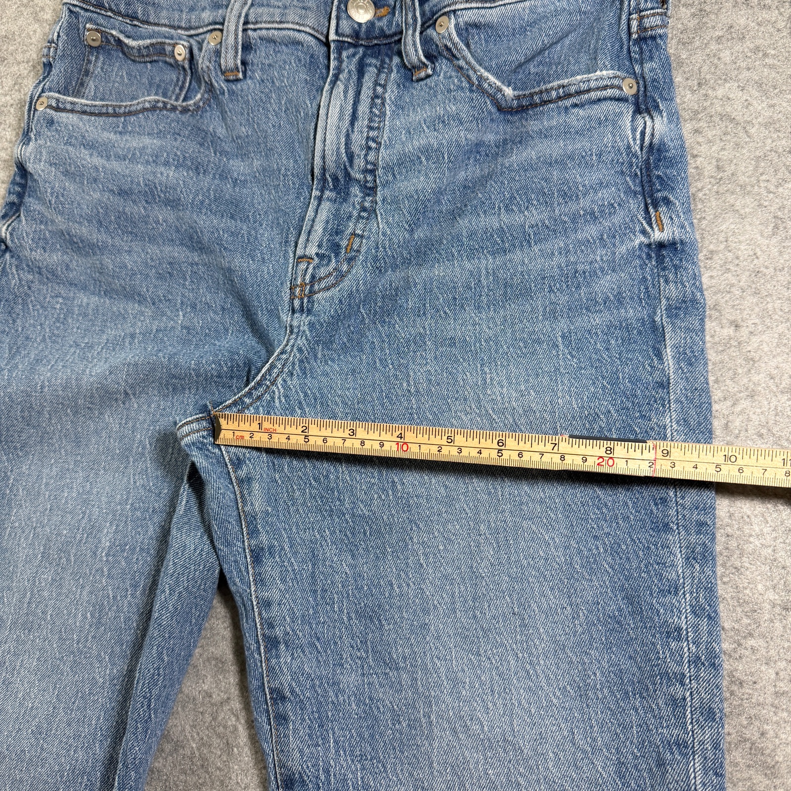 Madewell Perfect Vintage Jean Womens 28 Blue Denim High Rise Frayed Hem Crop thumbnail 8