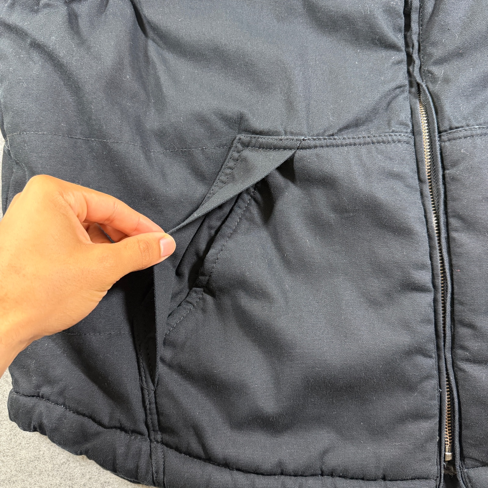 Lee Premium Sherpa Lined Work Vest Mens XXL Black Canvas Heavy Duty Workwear thumbnail 4