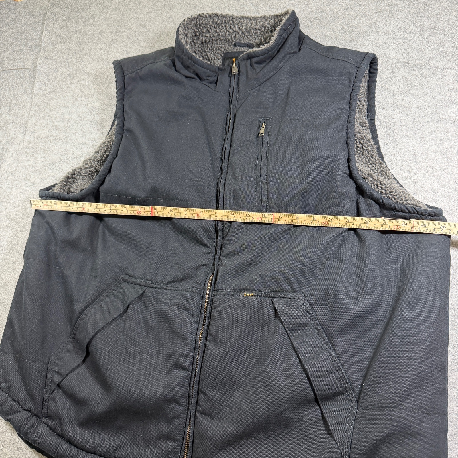 Lee Premium Sherpa Lined Work Vest Mens XXL Black Canvas Heavy Duty Workwear thumbnail 6
