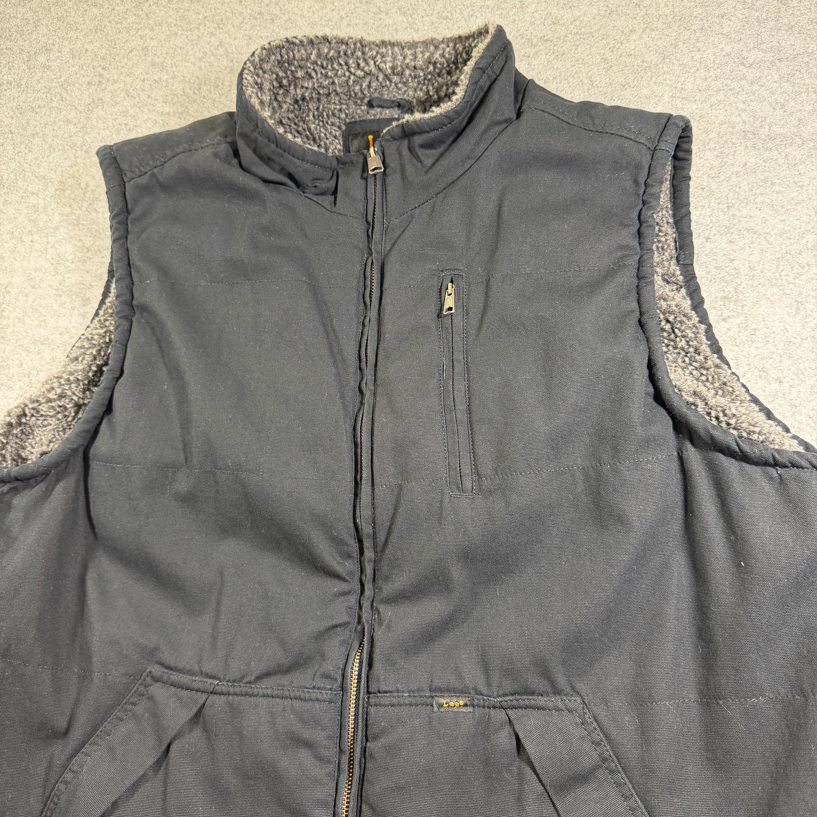 Lee Premium Sherpa Lined Work Vest Mens XXL Black Canvas Heavy Duty Workwear thumbnail 12